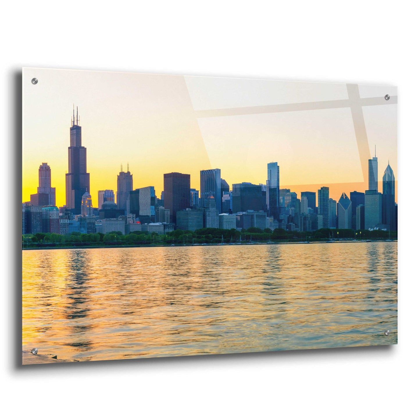 Epic Art 'Good Morning Chicago Crop' by Epic Portfolio, Acrylic Glass Wall Art,36x24