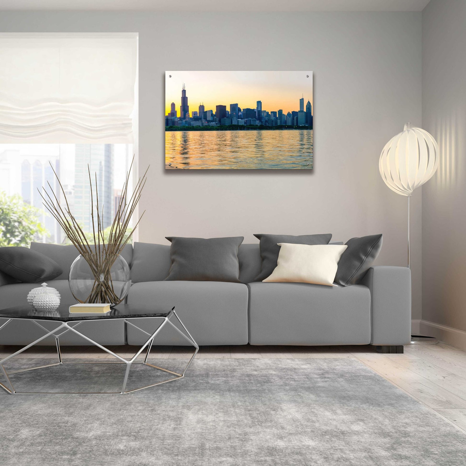 Epic Art 'Good Morning Chicago Crop' by Epic Portfolio, Acrylic Glass Wall Art,36x24