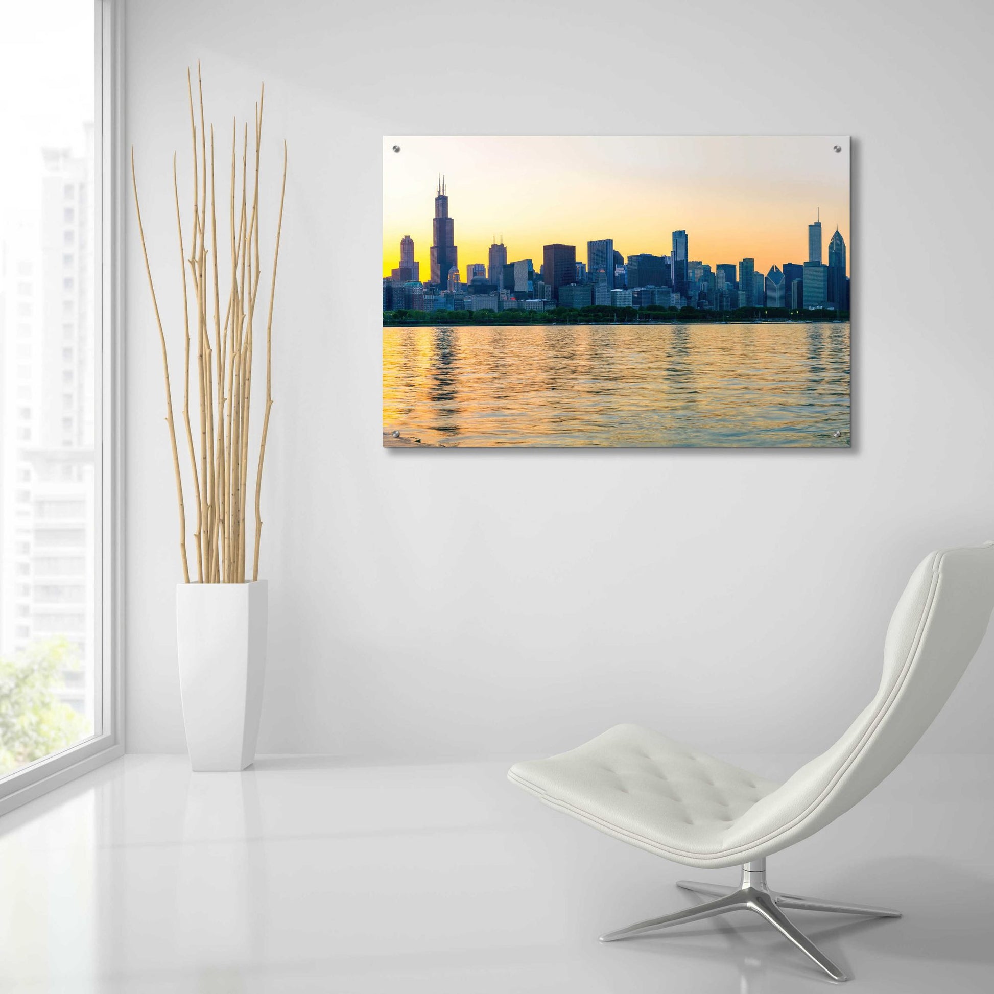 Epic Art 'Good Morning Chicago Crop' by Epic Portfolio, Acrylic Glass Wall Art,36x24