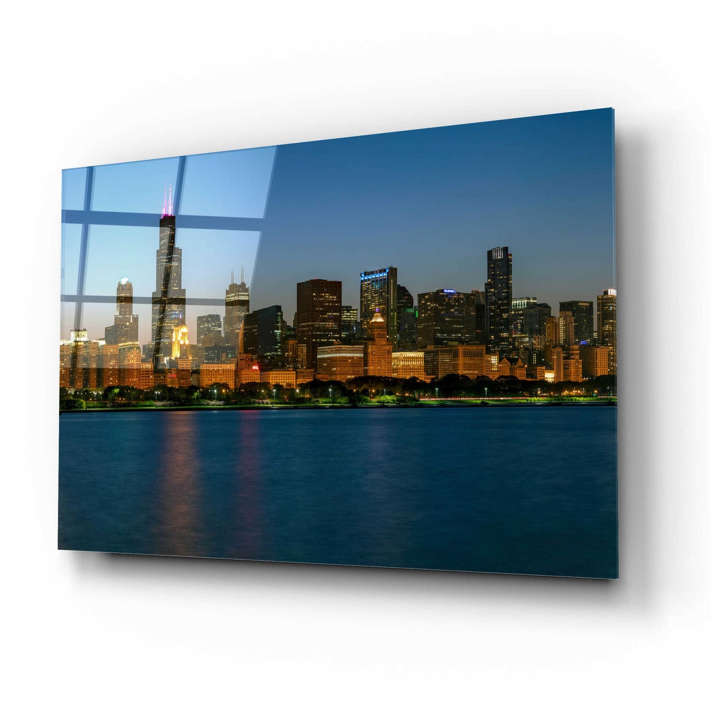 Epic Art 'Good Night Chicago Crop' by Epic Portfolio, Acrylic Glass Wall Art,16x12