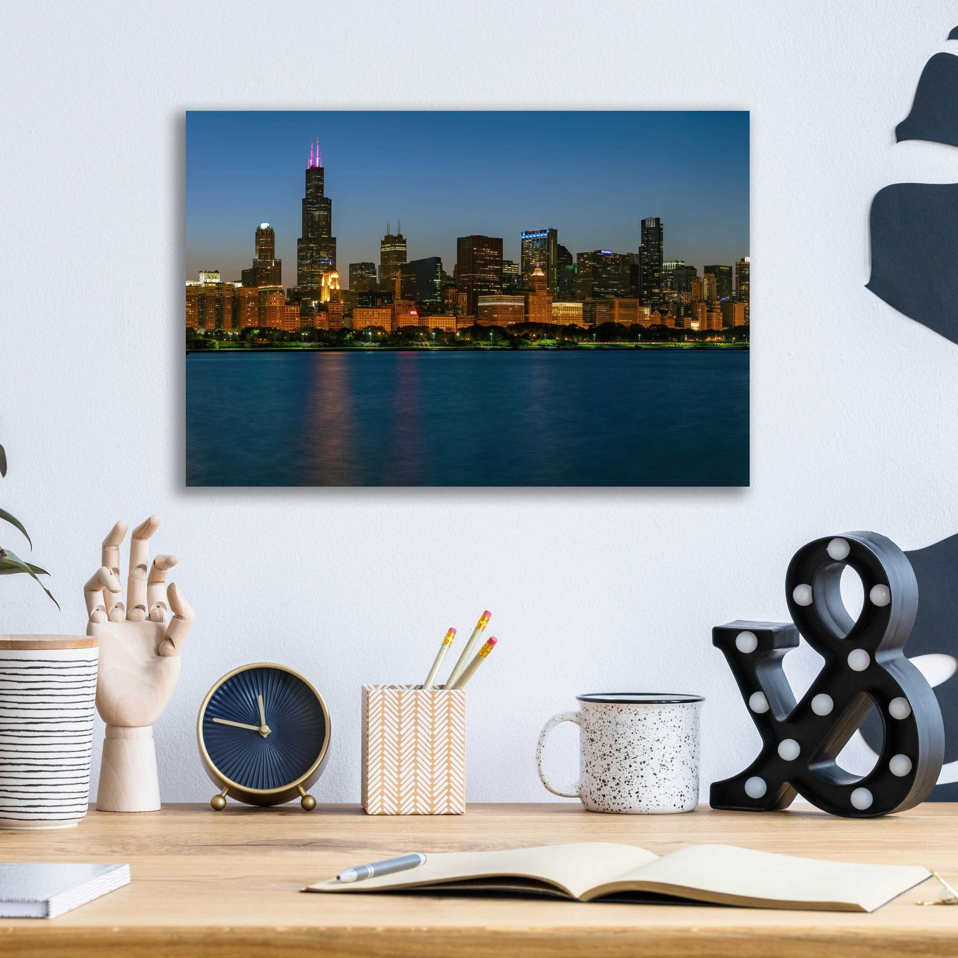 Epic Art 'Good Night Chicago Crop' by Epic Portfolio, Acrylic Glass Wall Art,16x12