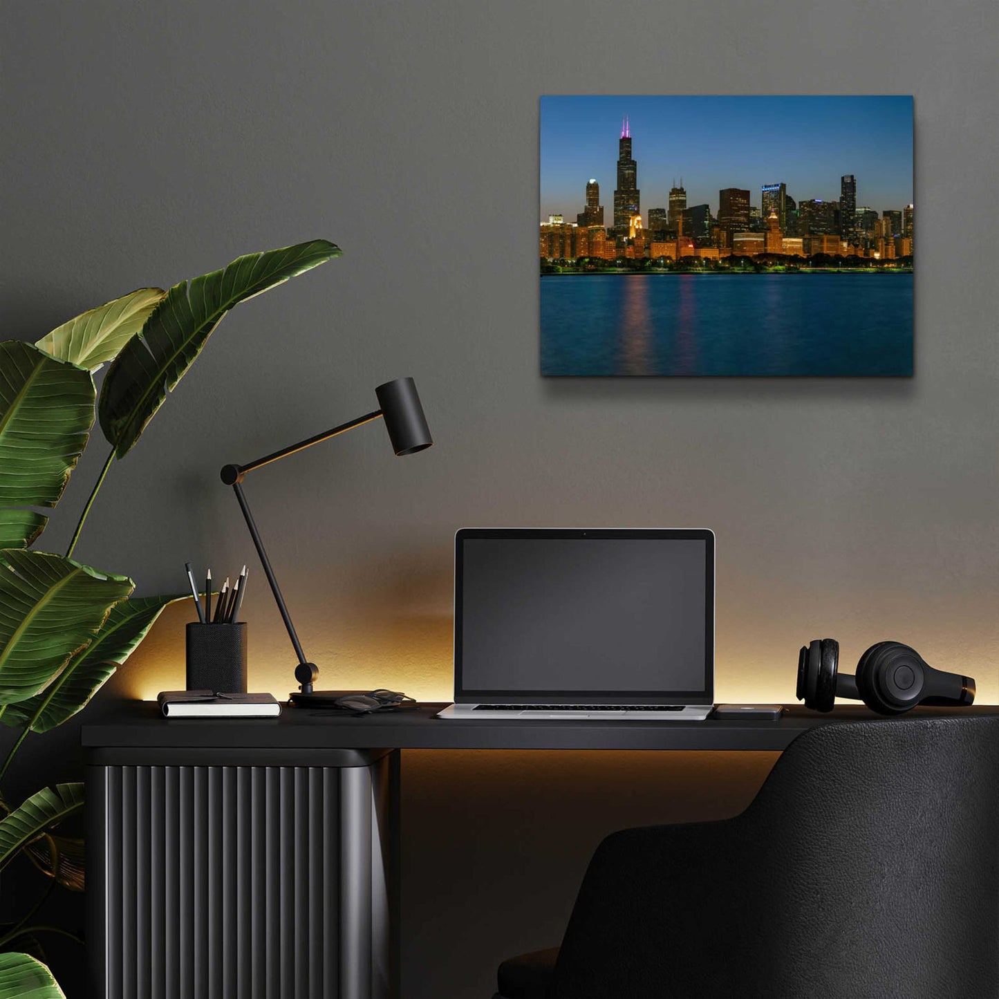 Epic Art 'Good Night Chicago Crop' by Epic Portfolio, Acrylic Glass Wall Art,16x12