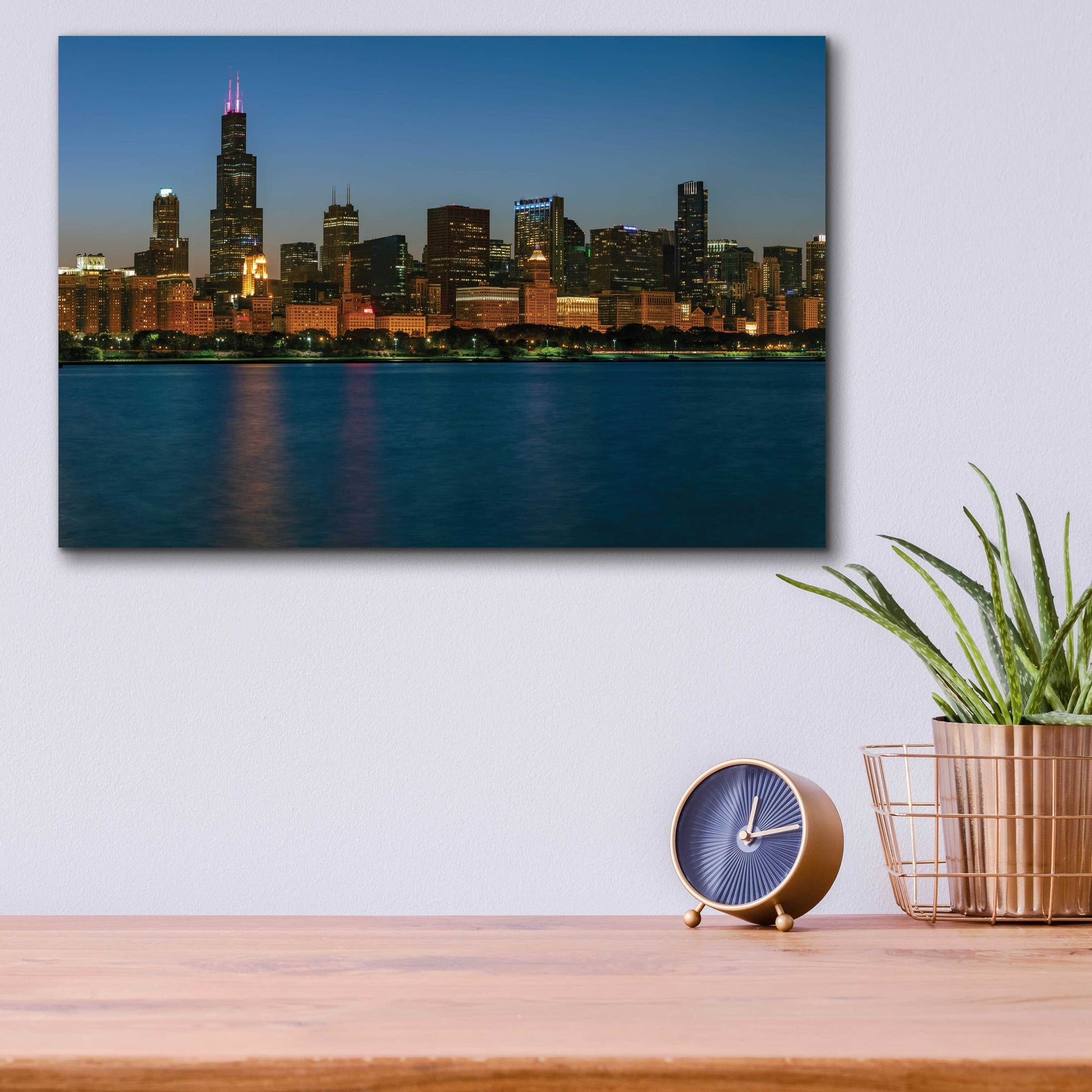 Epic Art 'Good Night Chicago Crop' by Epic Portfolio, Acrylic Glass Wall Art,16x12