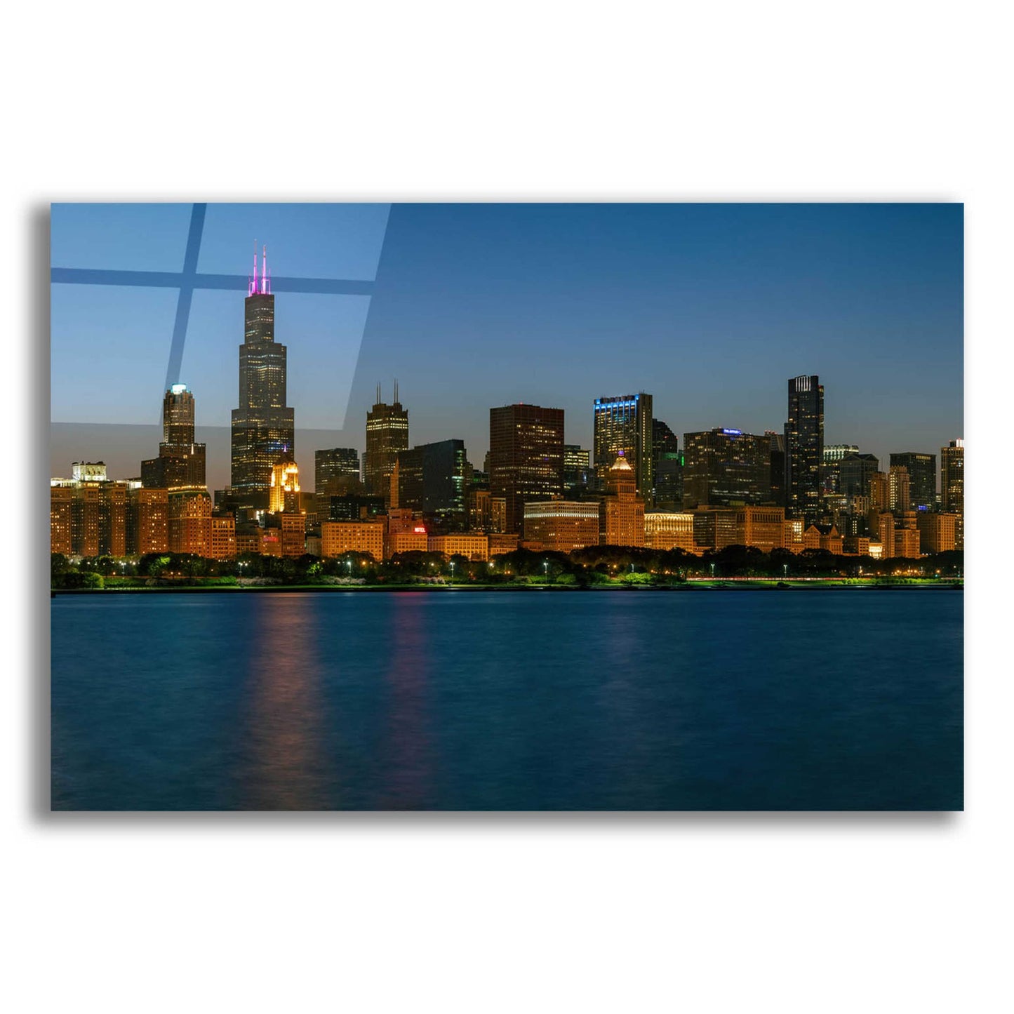 Epic Art 'Good Night Chicago Crop' by Epic Portfolio, Acrylic Glass Wall Art,16x12