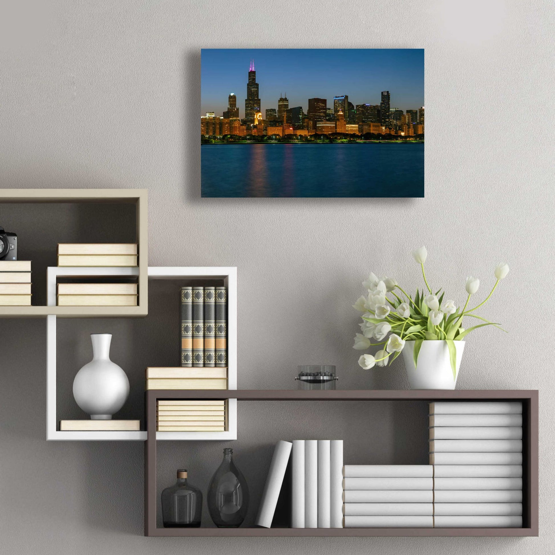 Epic Art 'Good Night Chicago Crop' by Epic Portfolio, Acrylic Glass Wall Art,24x16