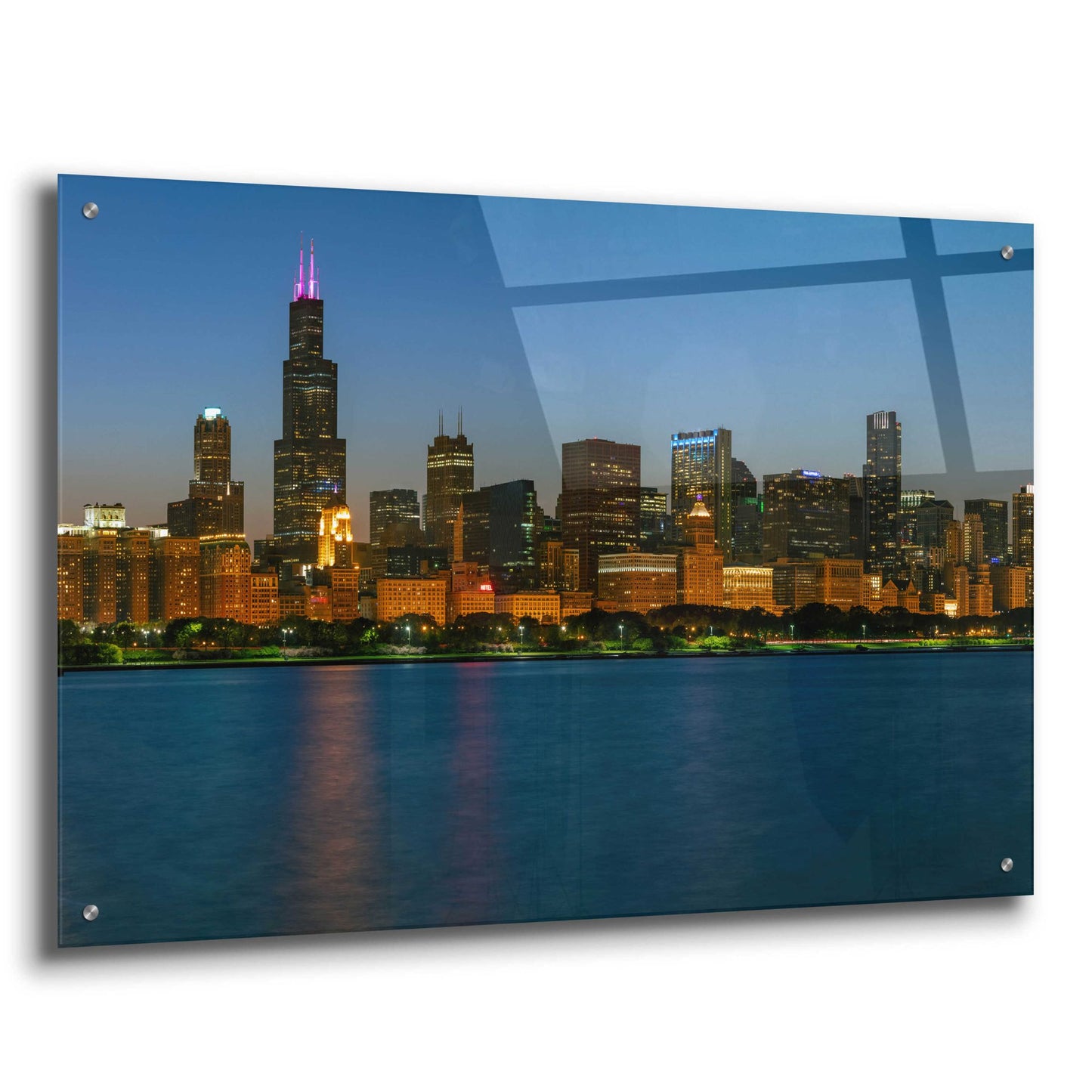 Epic Art 'Good Night Chicago Crop' by Epic Portfolio, Acrylic Glass Wall Art,36x24