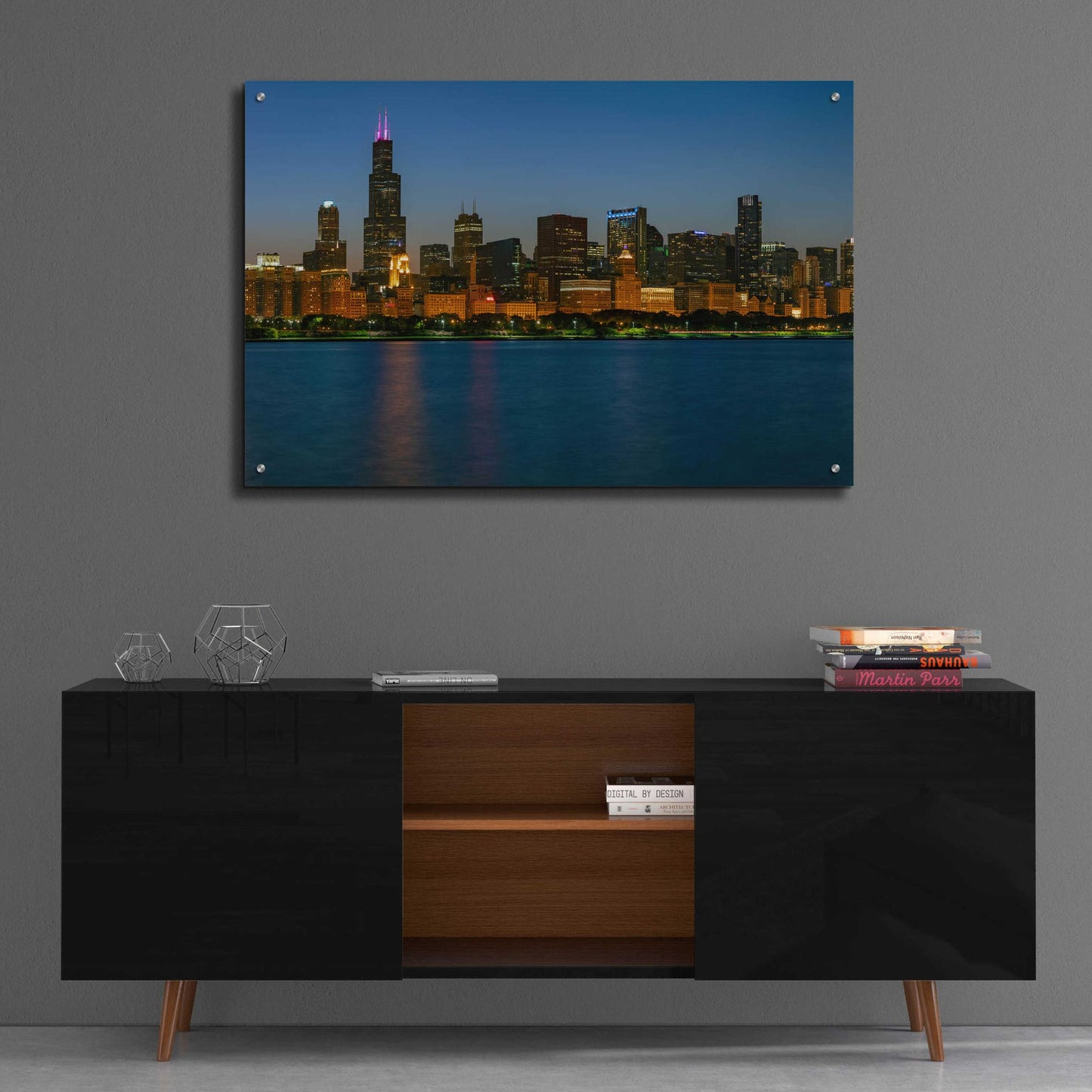 Epic Art 'Good Night Chicago Crop' by Epic Portfolio, Acrylic Glass Wall Art,36x24