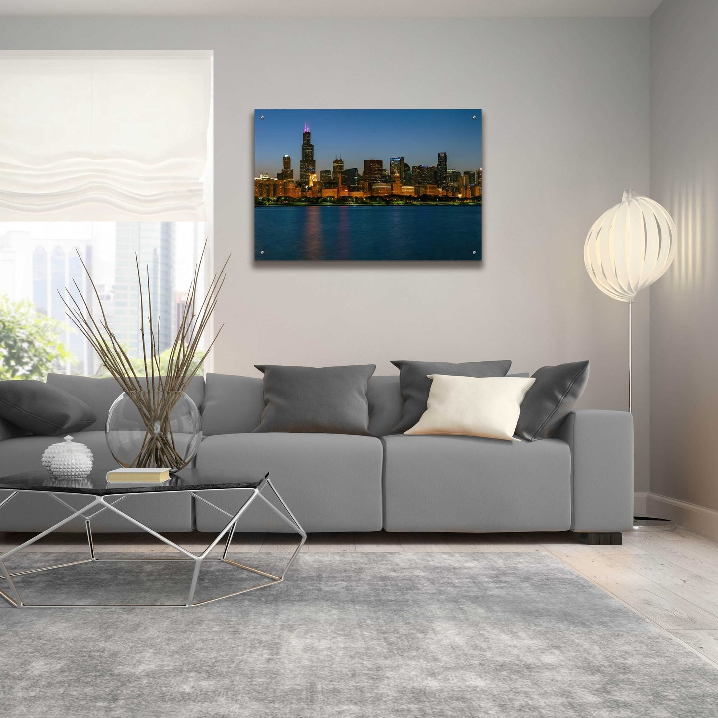 Epic Art 'Good Night Chicago Crop' by Epic Portfolio, Acrylic Glass Wall Art,36x24