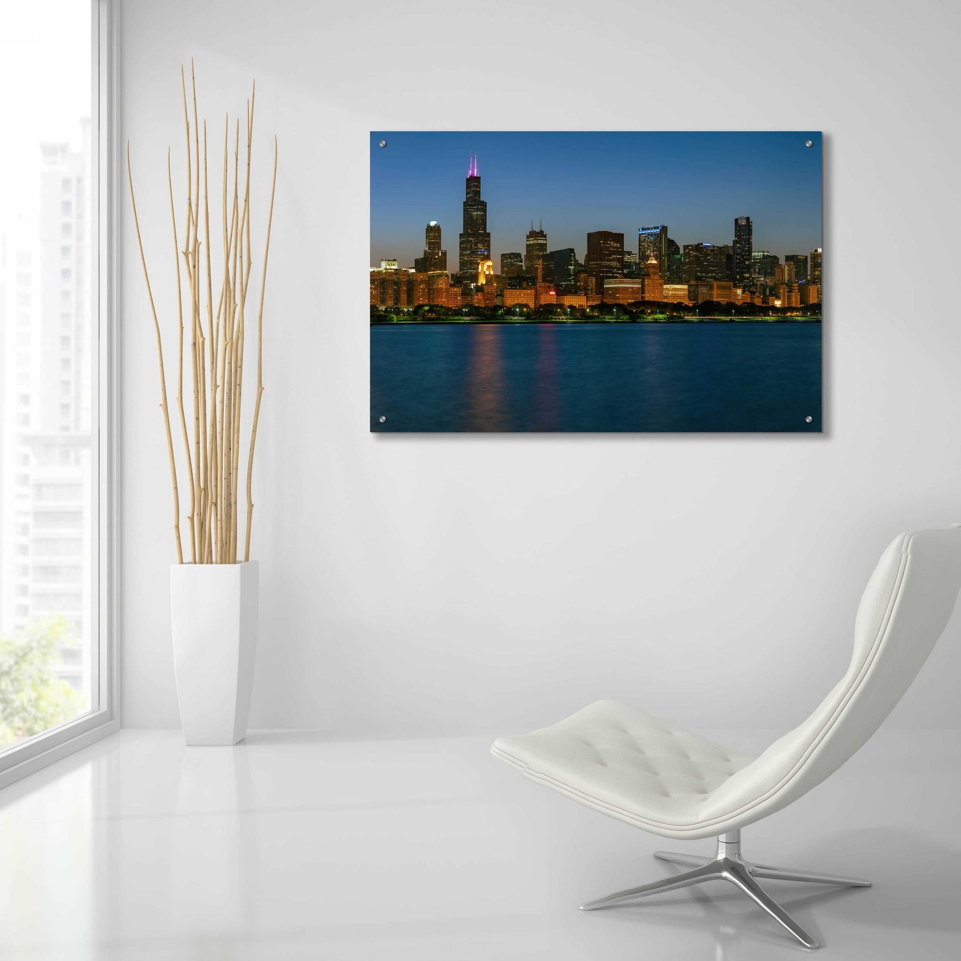 Epic Art 'Good Night Chicago Crop' by Epic Portfolio, Acrylic Glass Wall Art,36x24