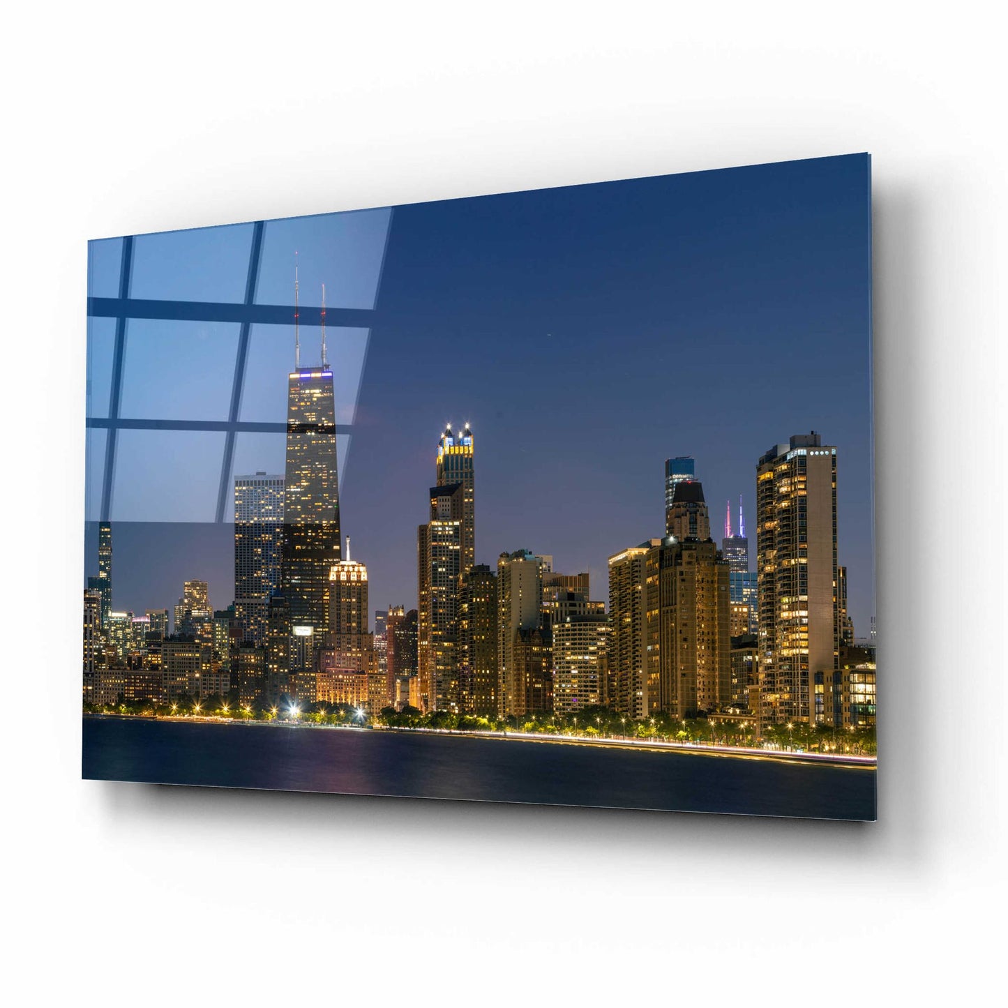 Epic Art 'Night Night Chicago Crop' by Epic Portfolio, Acrylic Glass Wall Art,16x12