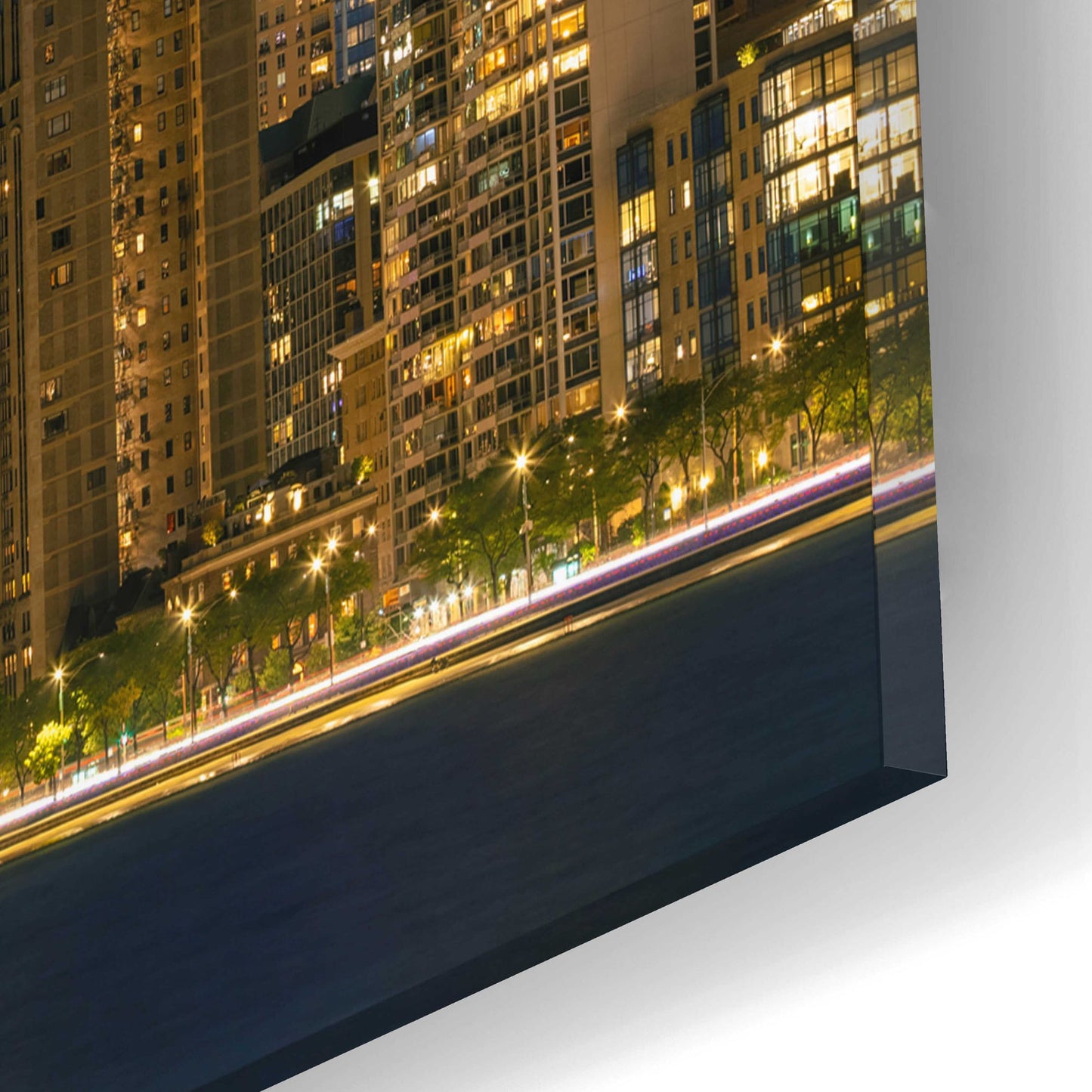 Epic Art 'Night Night Chicago Crop' by Epic Portfolio, Acrylic Glass Wall Art,16x12