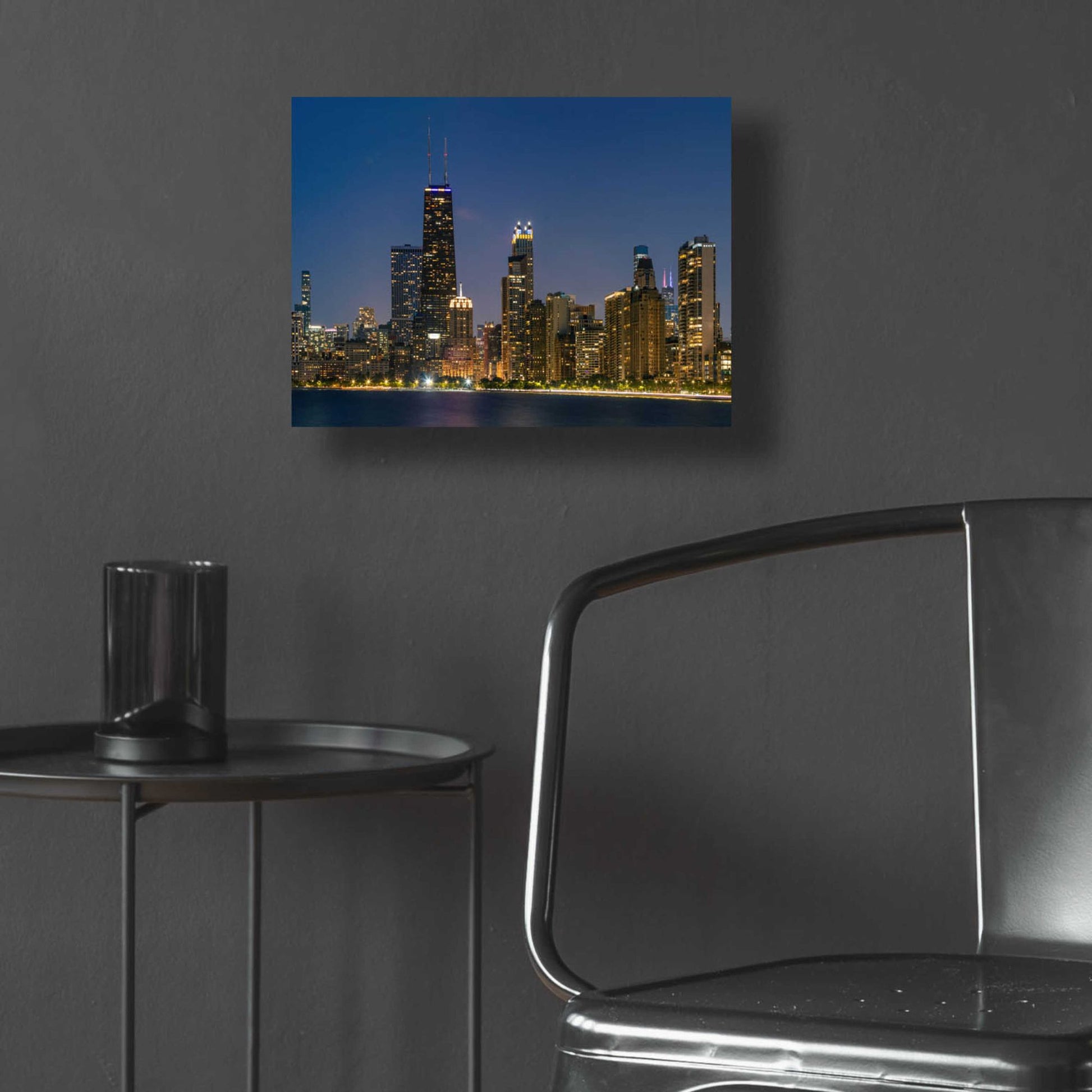 Epic Art 'Night Night Chicago Crop' by Epic Portfolio, Acrylic Glass Wall Art,16x12