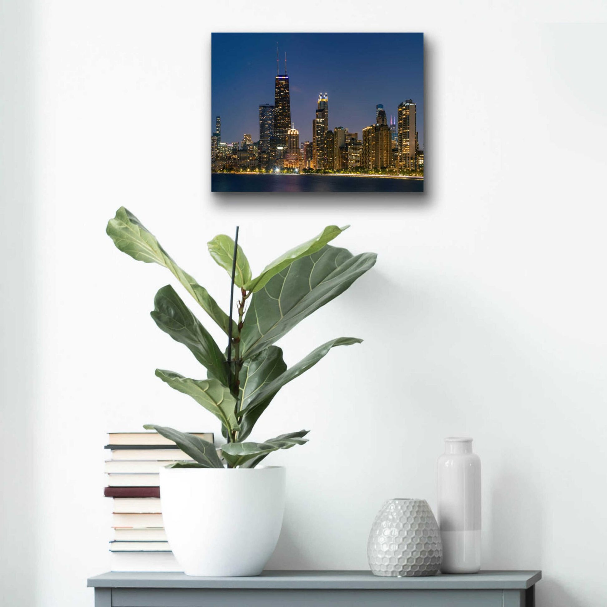 Epic Art 'Night Night Chicago Crop' by Epic Portfolio, Acrylic Glass Wall Art,16x12