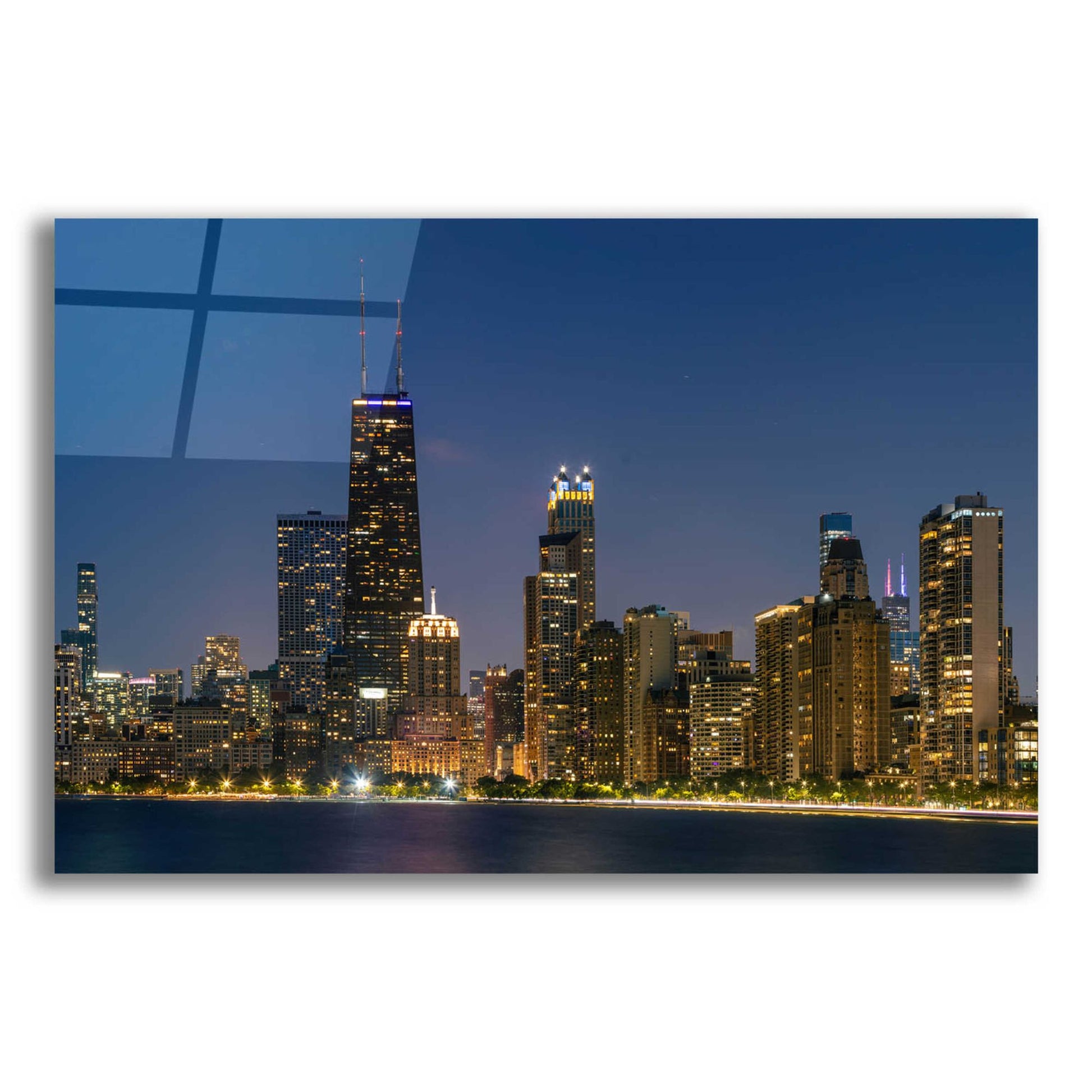 Epic Art 'Night Night Chicago Crop' by Epic Portfolio, Acrylic Glass Wall Art,16x12