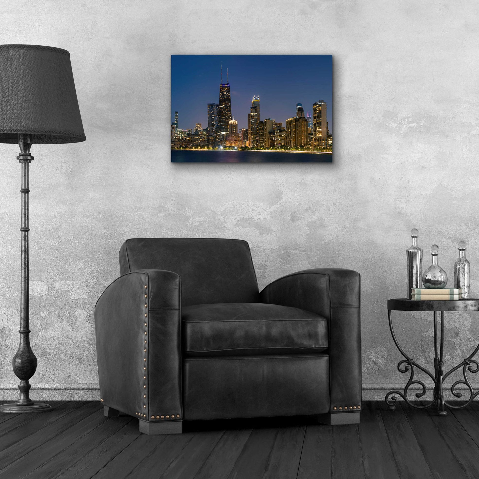 Epic Art 'Night Night Chicago Crop' by Epic Portfolio, Acrylic Glass Wall Art,24x16