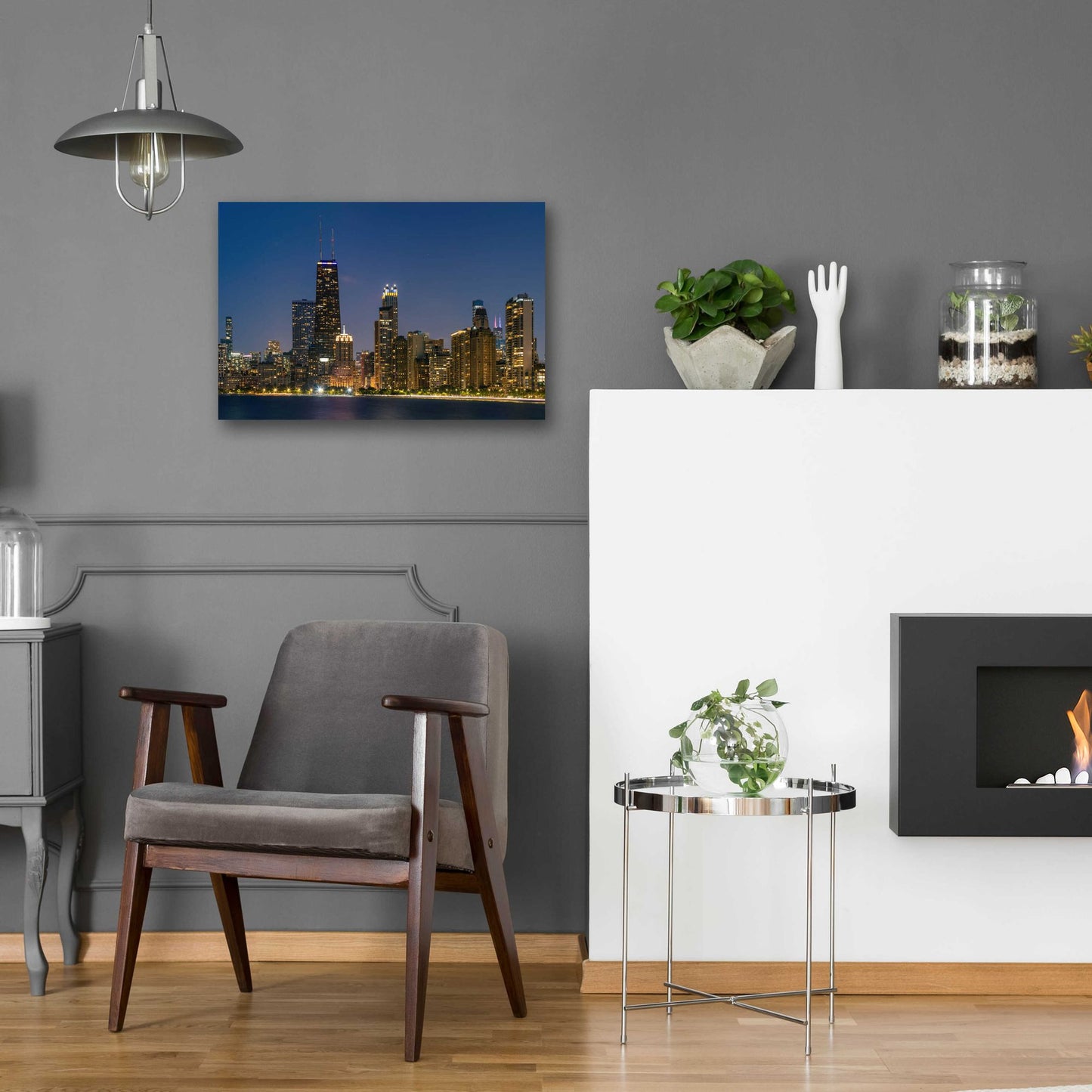 Epic Art 'Night Night Chicago Crop' by Epic Portfolio, Acrylic Glass Wall Art,24x16