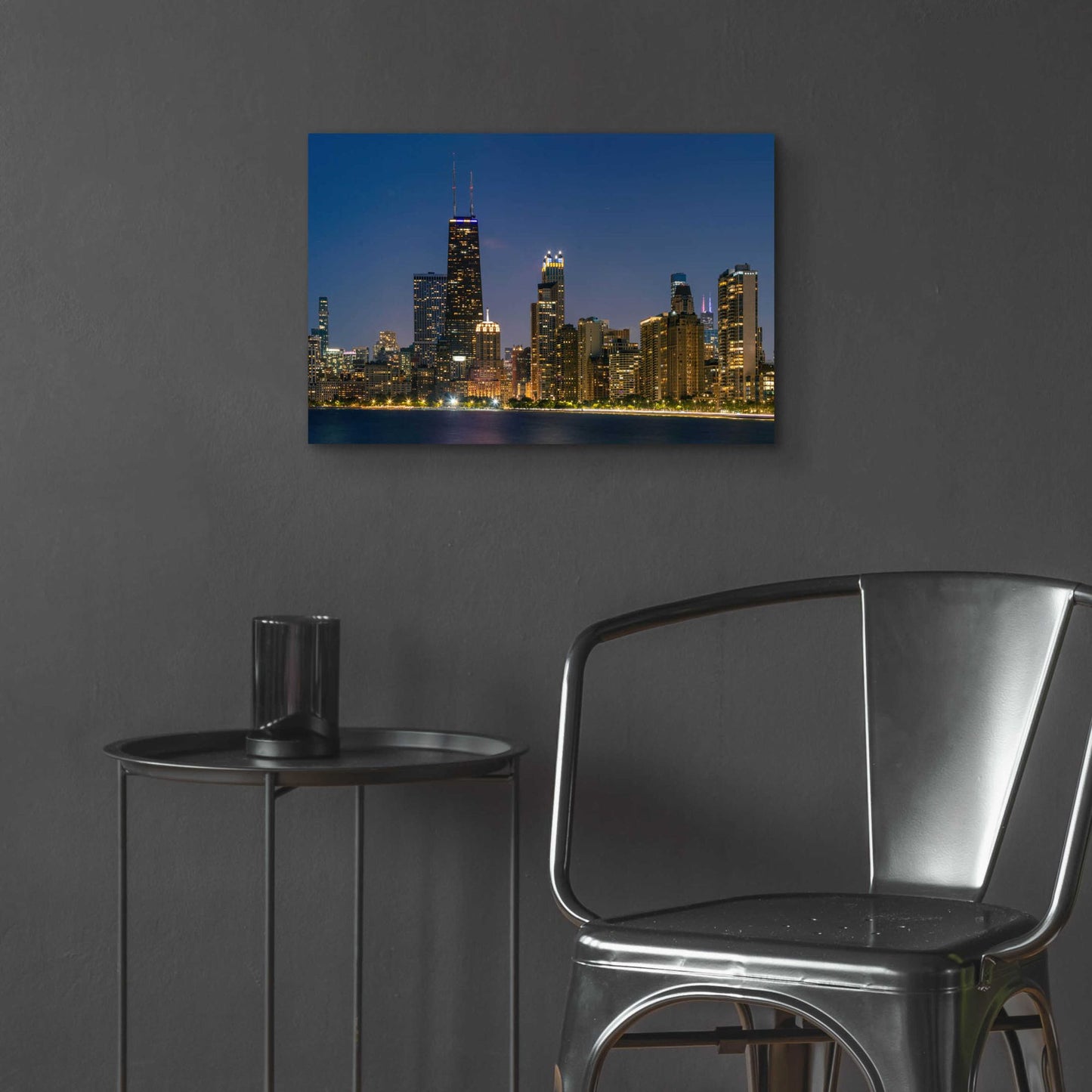 Epic Art 'Night Night Chicago Crop' by Epic Portfolio, Acrylic Glass Wall Art,24x16