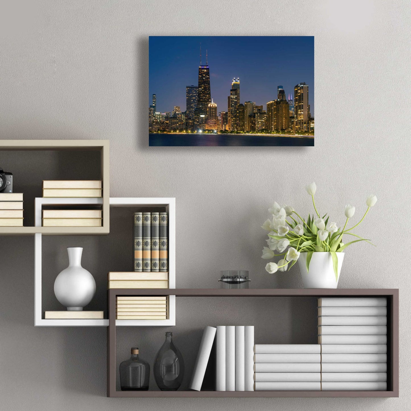 Epic Art 'Night Night Chicago Crop' by Epic Portfolio, Acrylic Glass Wall Art,24x16