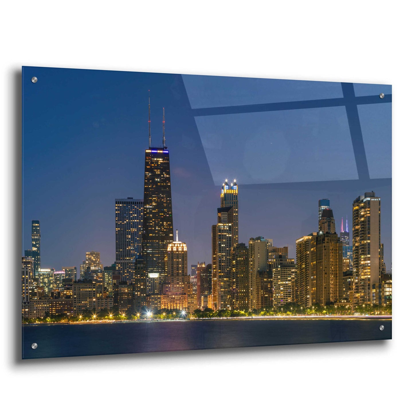 Epic Art 'Night Night Chicago Crop' by Epic Portfolio, Acrylic Glass Wall Art,36x24