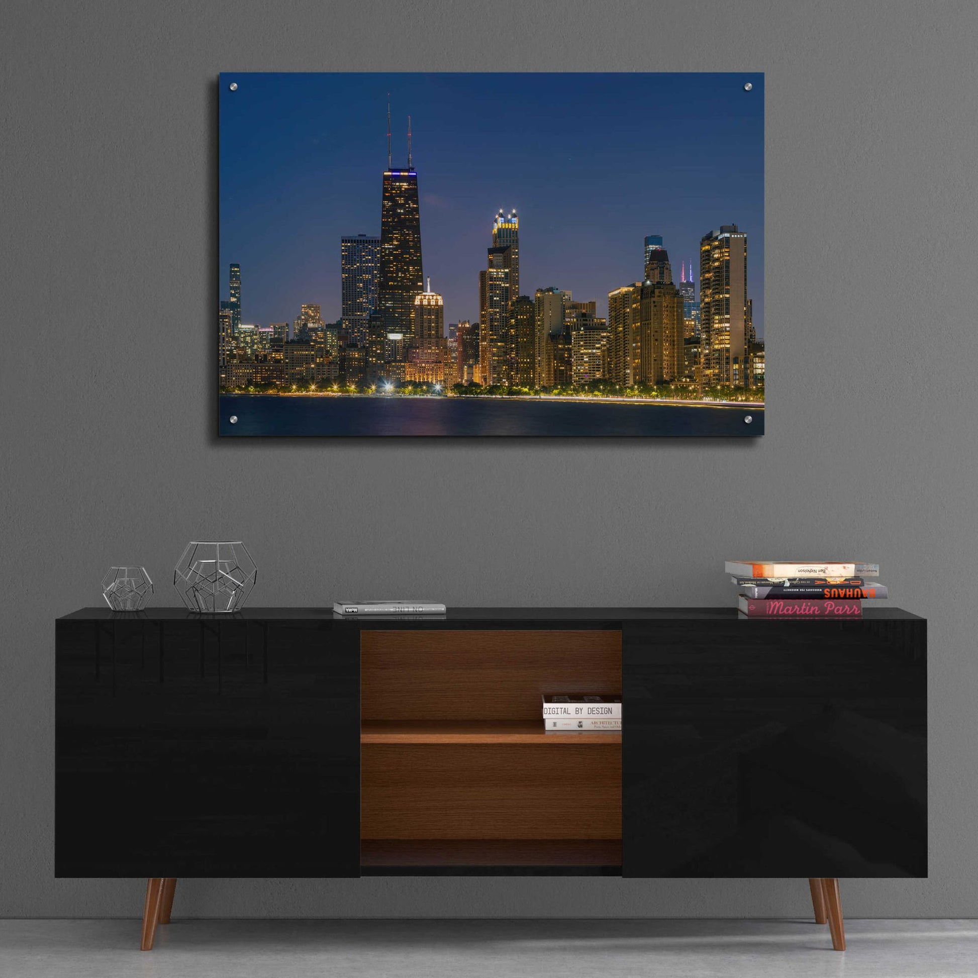 Epic Art 'Night Night Chicago Crop' by Epic Portfolio, Acrylic Glass Wall Art,36x24