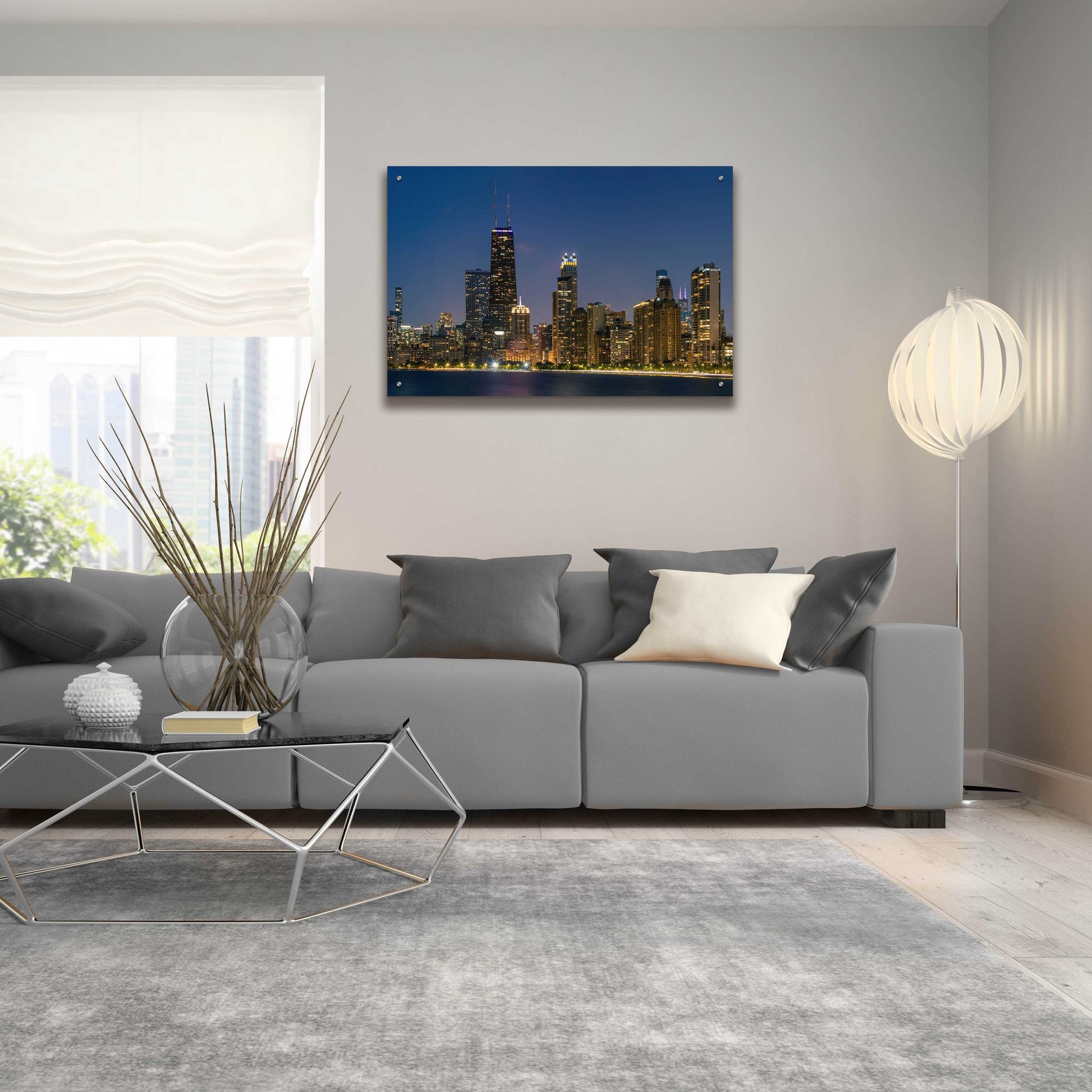 Epic Art 'Night Night Chicago Crop' by Epic Portfolio, Acrylic Glass Wall Art,36x24