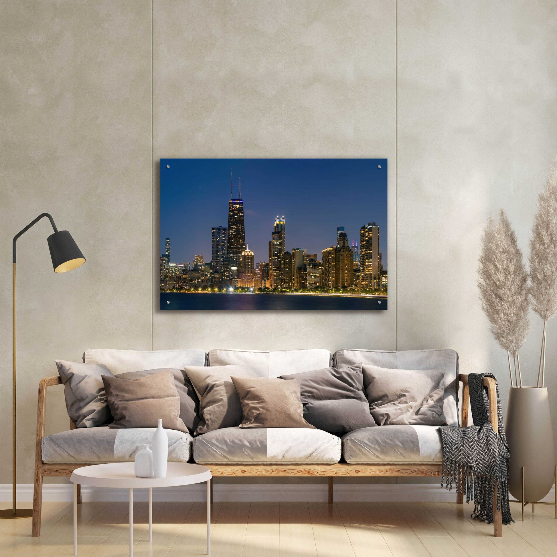 Epic Art 'Night Night Chicago Crop' by Epic Portfolio, Acrylic Glass Wall Art,36x24