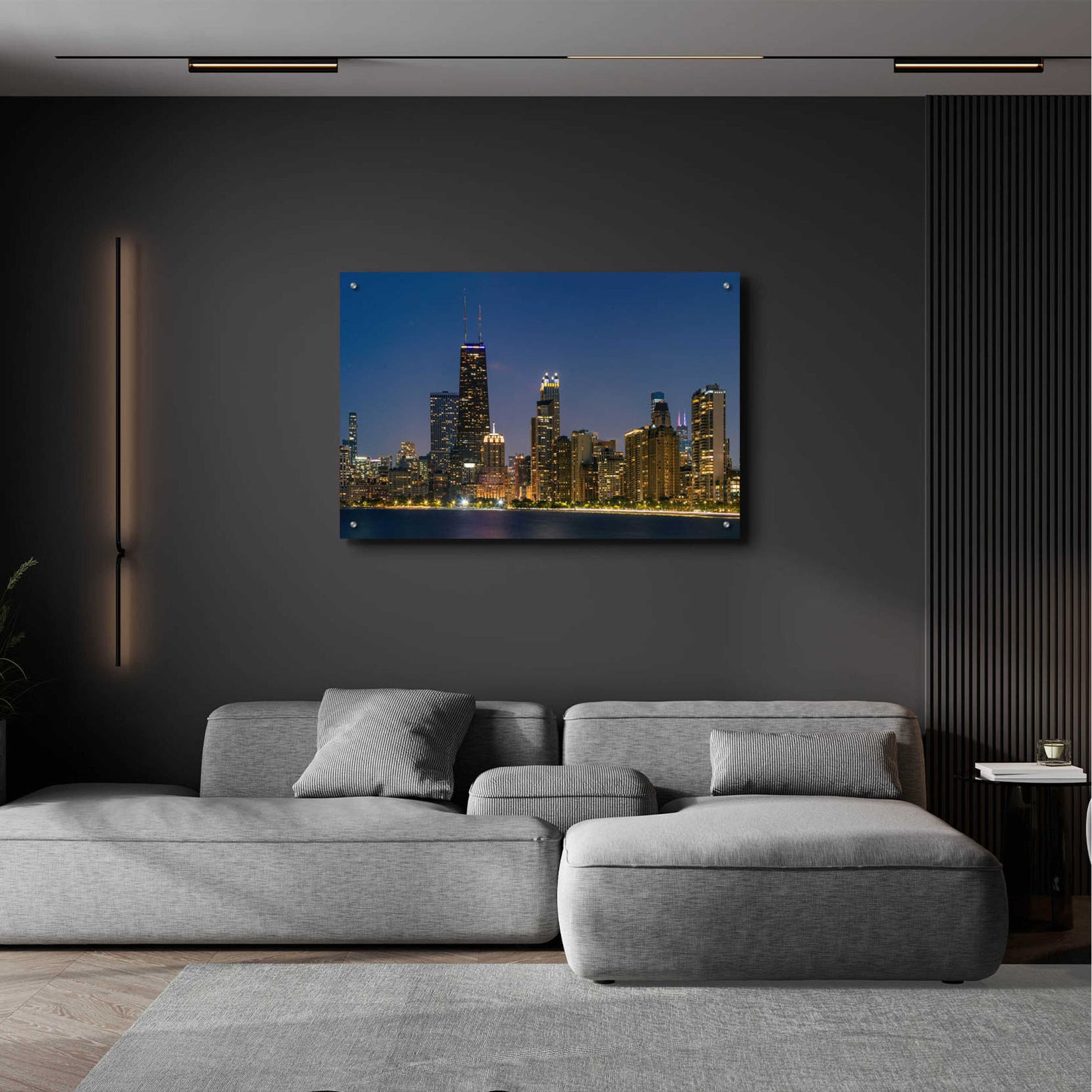 Epic Art 'Night Night Chicago Crop' by Epic Portfolio, Acrylic Glass Wall Art,36x24