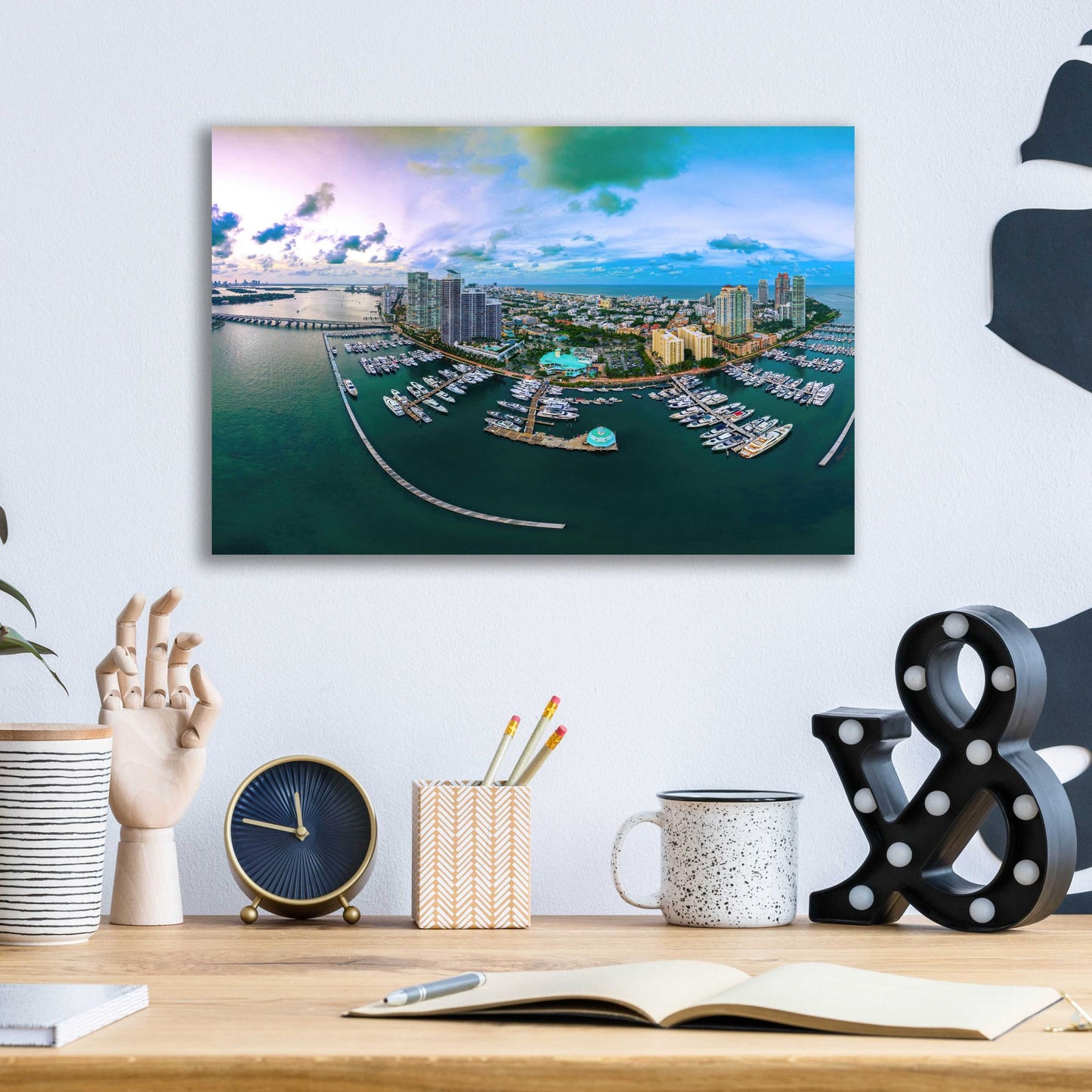 Epic Art 'South Beach Twilight Crop' by Epic Portfolio, Acrylic Glass Wall Art,16x12