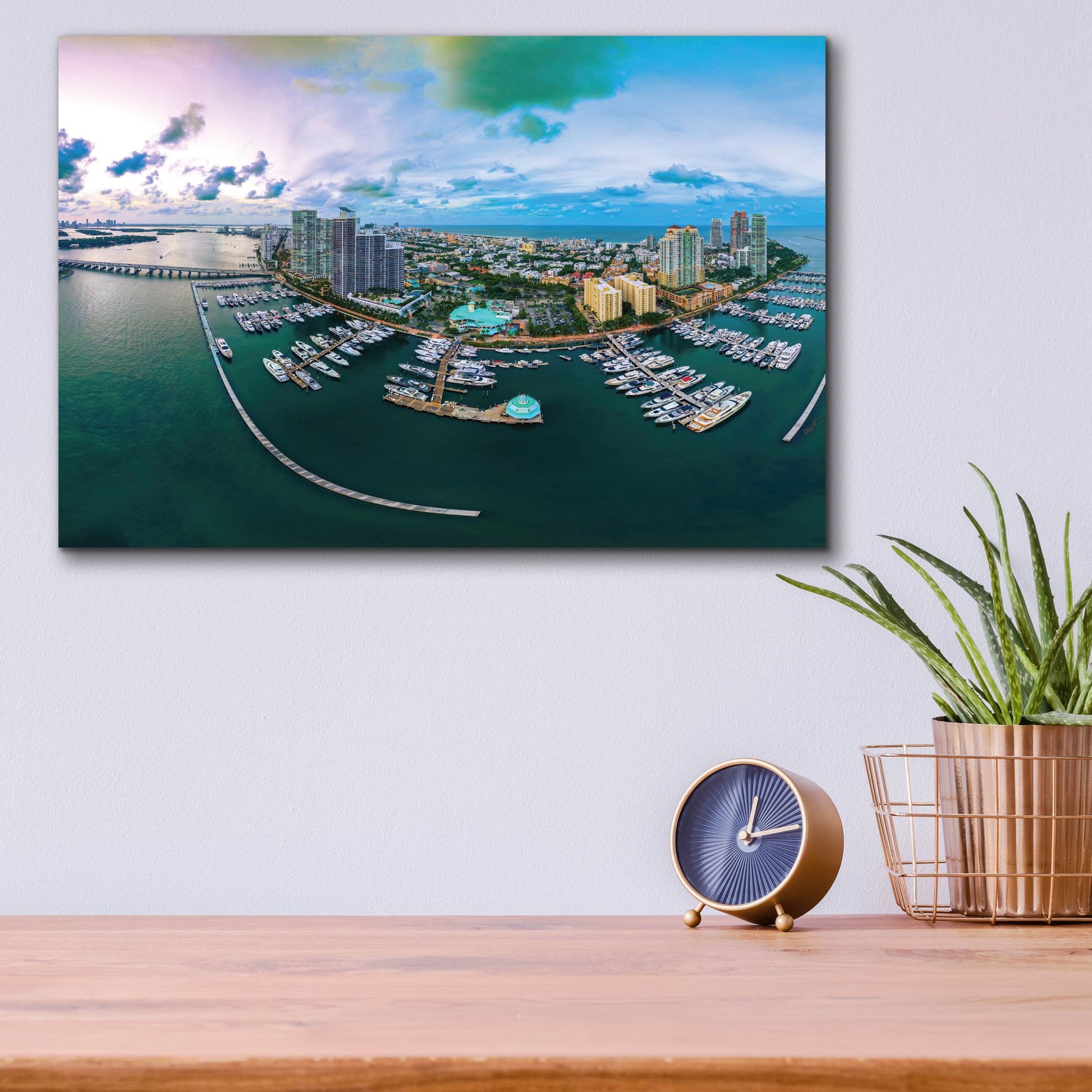 Epic Art 'South Beach Twilight Crop' by Epic Portfolio, Acrylic Glass Wall Art,16x12