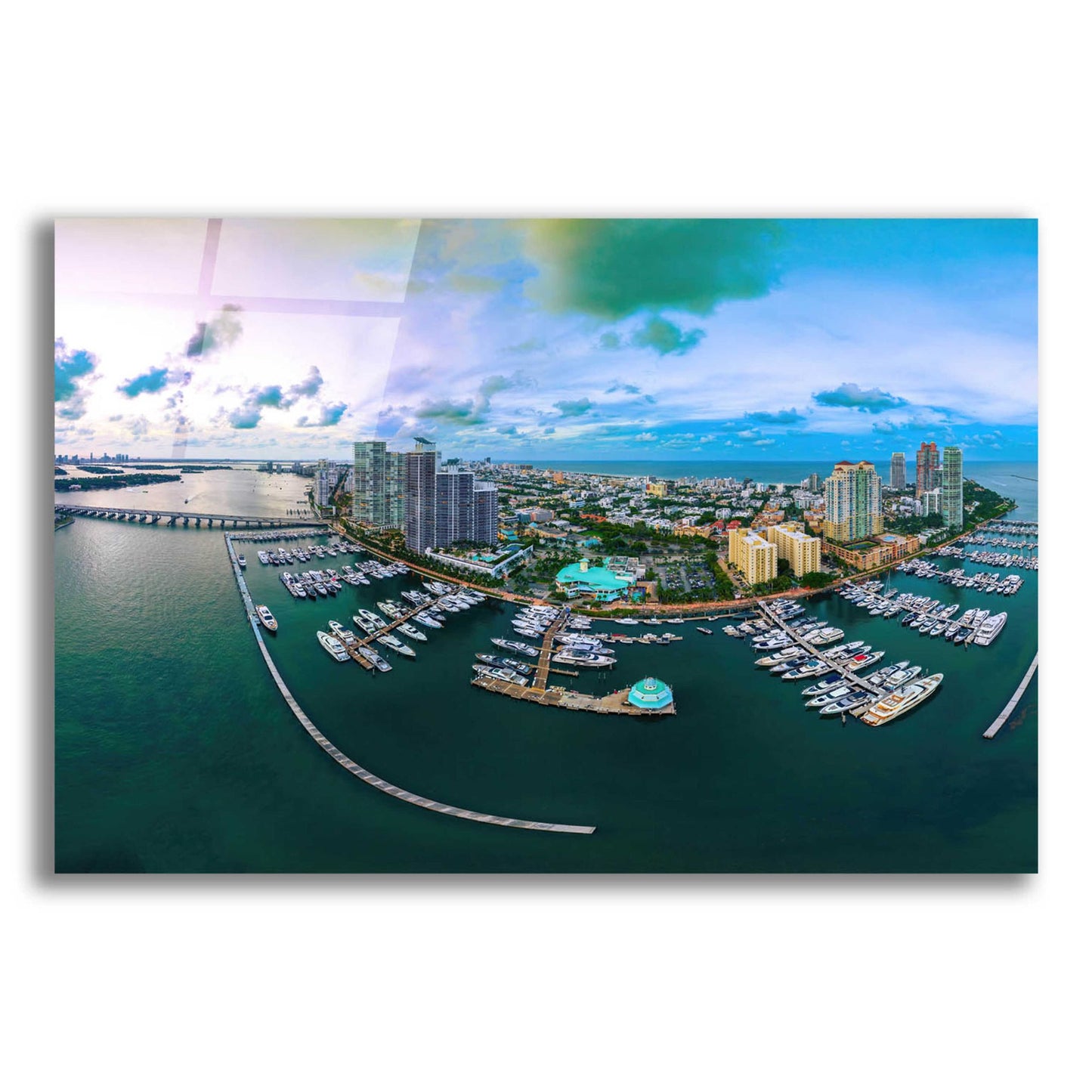 Epic Art 'South Beach Twilight Crop' by Epic Portfolio, Acrylic Glass Wall Art,16x12