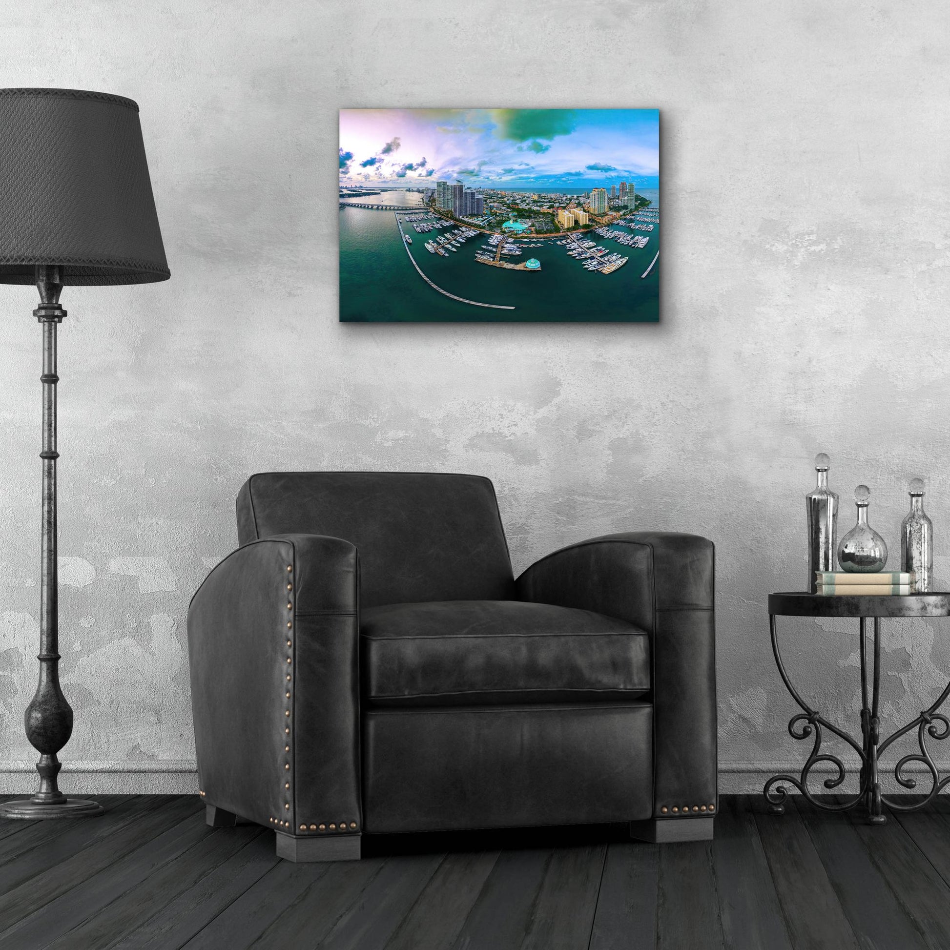 Epic Art 'South Beach Twilight Crop' by Epic Portfolio, Acrylic Glass Wall Art,24x16