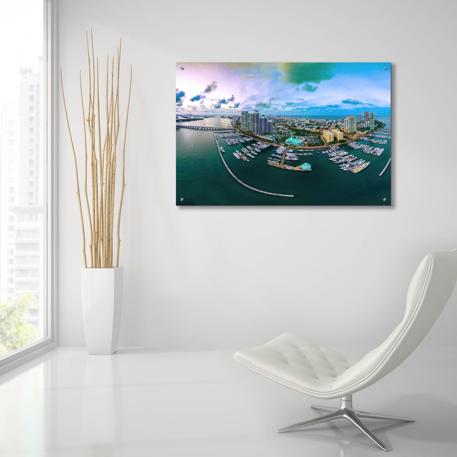 Epic Art 'South Beach Twilight Crop' by Epic Portfolio, Acrylic Glass Wall Art,36x24