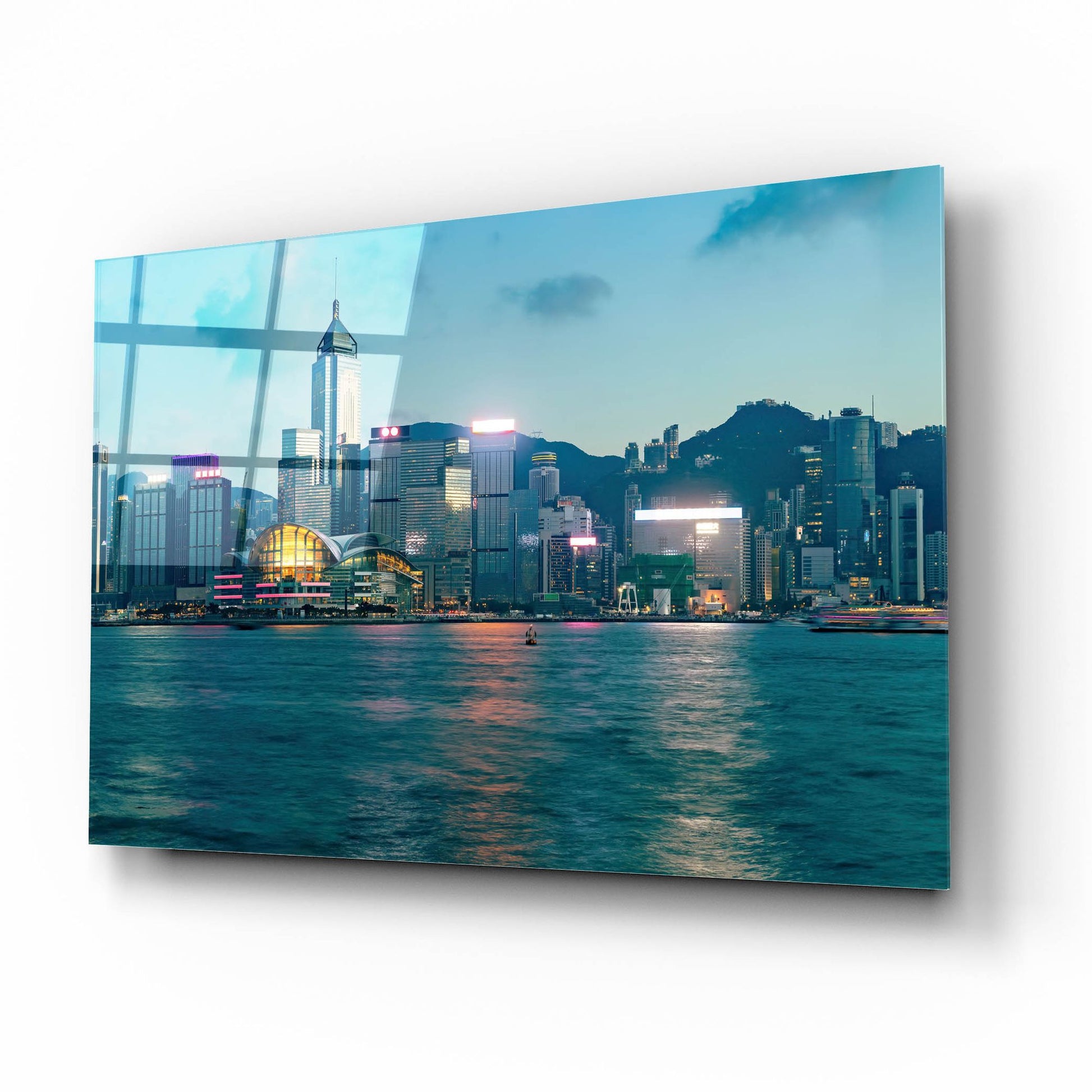 Epic Art 'Hong Kong Twilight Crop' by Epic Portfolio, Acrylic Glass Wall Art,16x12