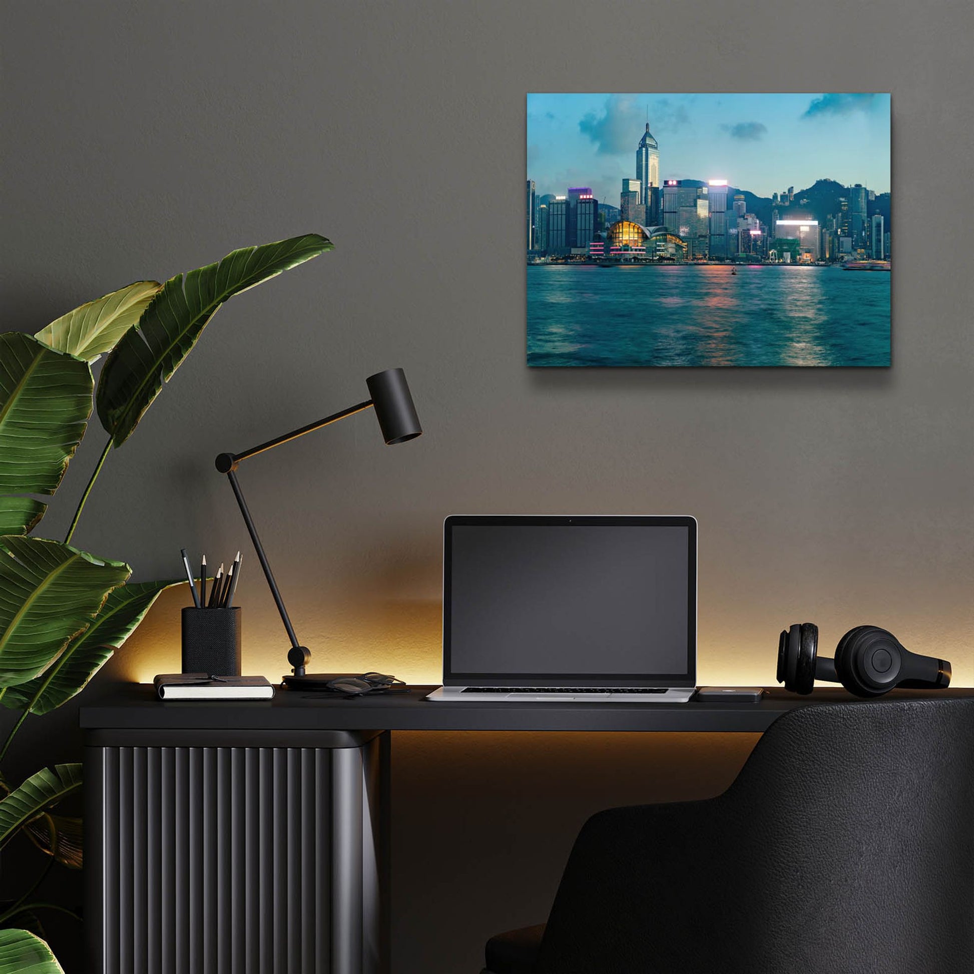 Epic Art 'Hong Kong Twilight Crop' by Epic Portfolio, Acrylic Glass Wall Art,16x12