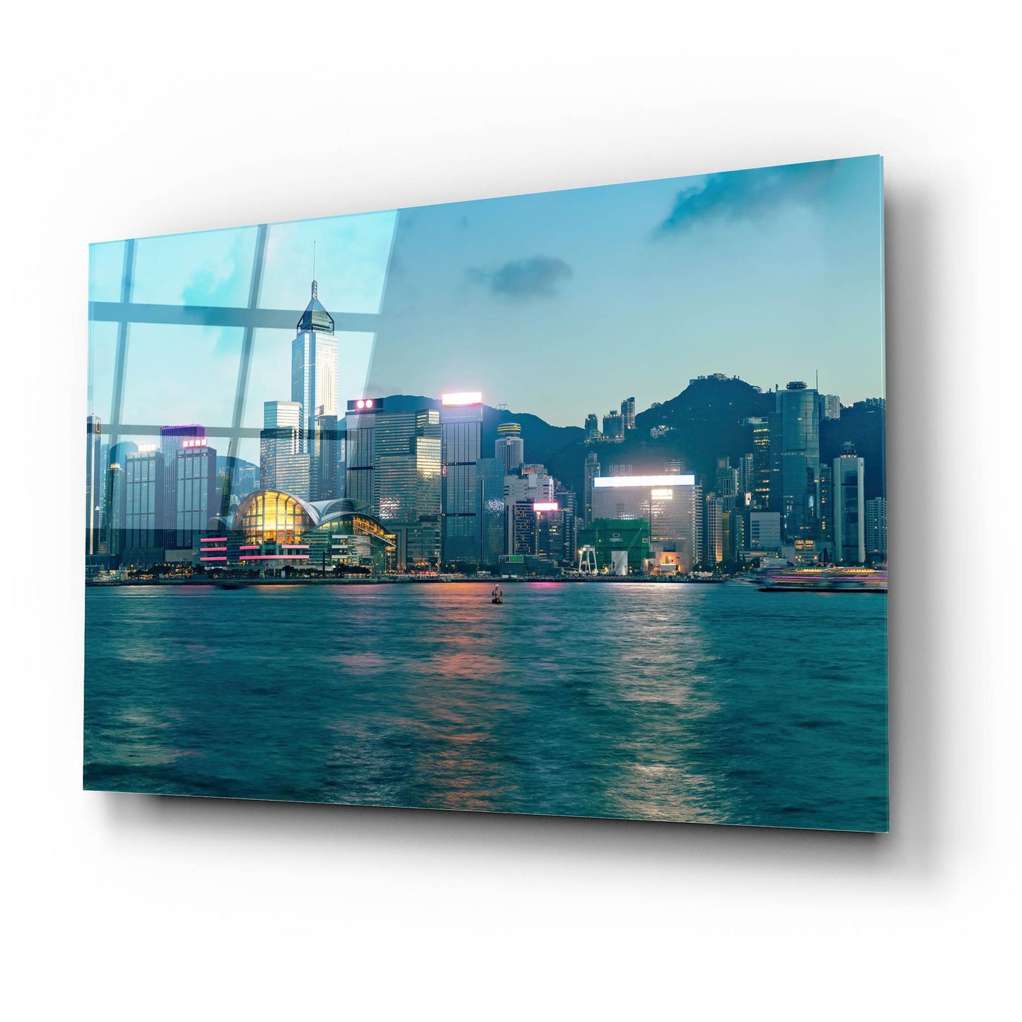 Epic Art 'Hong Kong Twilight Crop' by Epic Portfolio, Acrylic Glass Wall Art,24x16