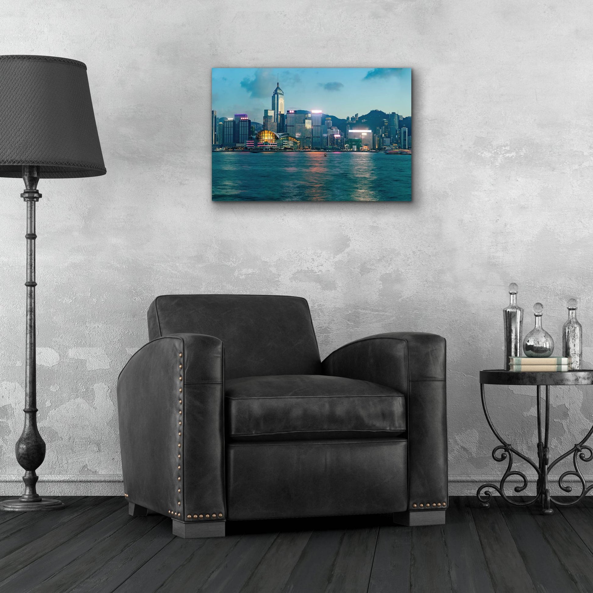 Epic Art 'Hong Kong Twilight Crop' by Epic Portfolio, Acrylic Glass Wall Art,24x16