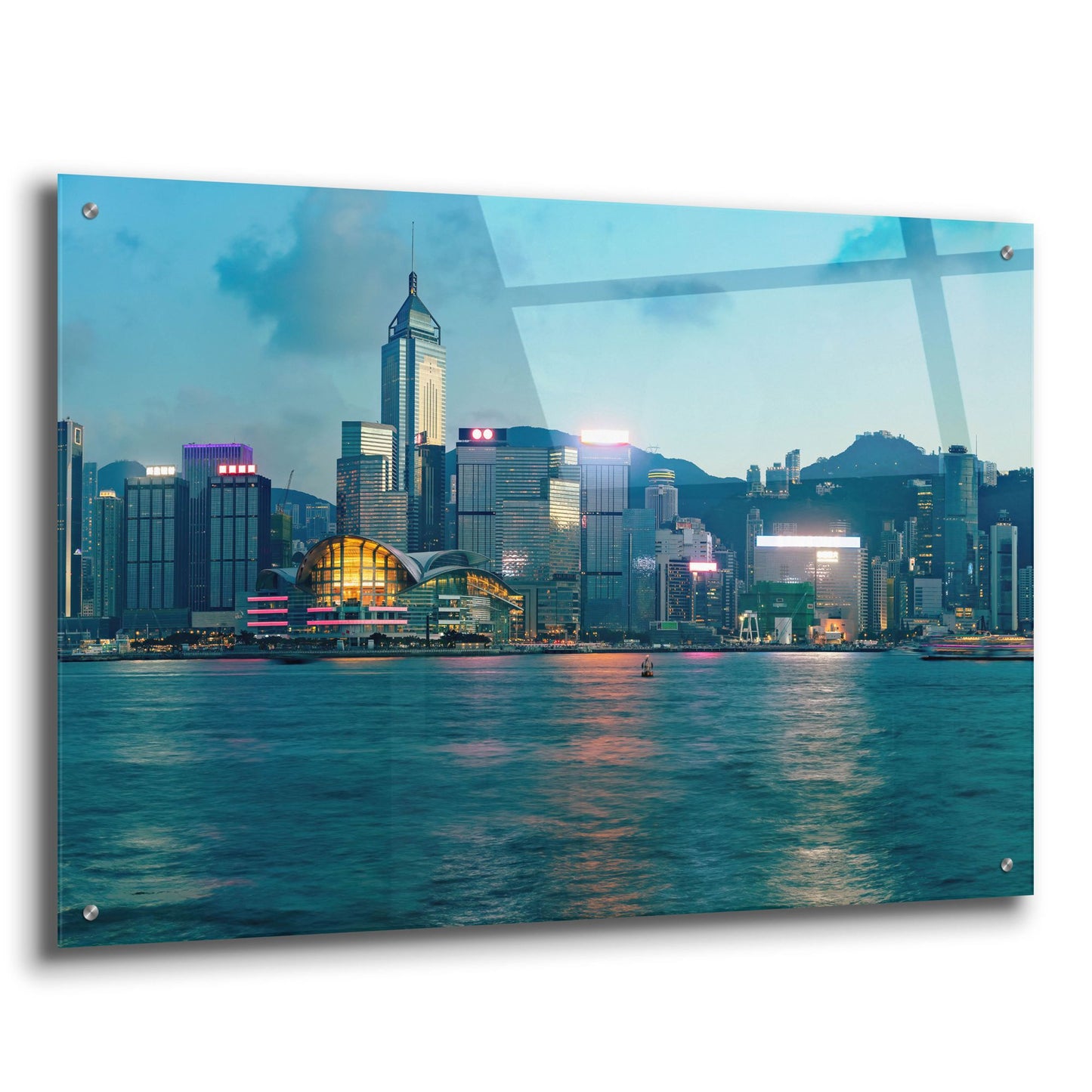 Epic Art 'Hong Kong Twilight Crop' by Epic Portfolio, Acrylic Glass Wall Art,36x24