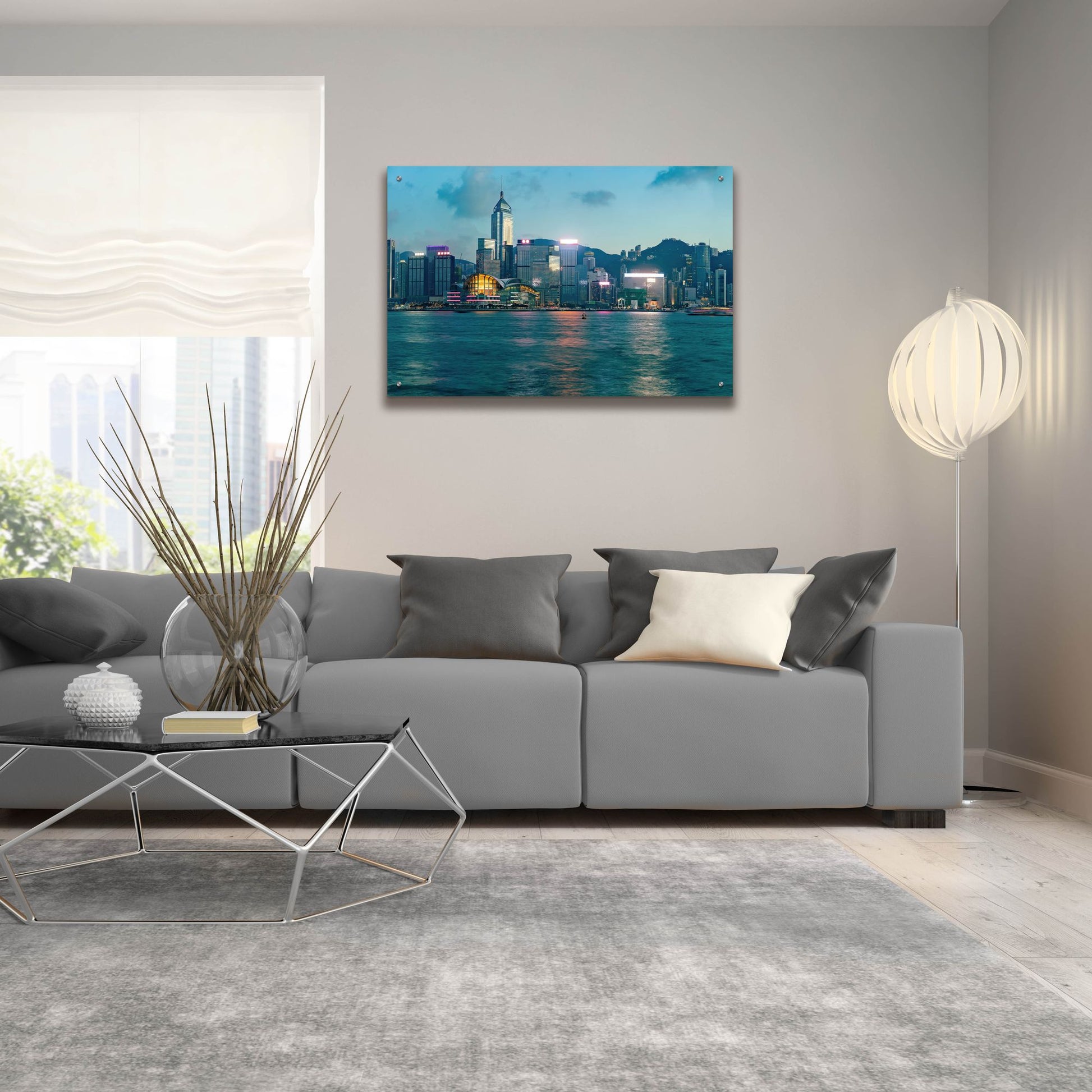 Epic Art 'Hong Kong Twilight Crop' by Epic Portfolio, Acrylic Glass Wall Art,36x24