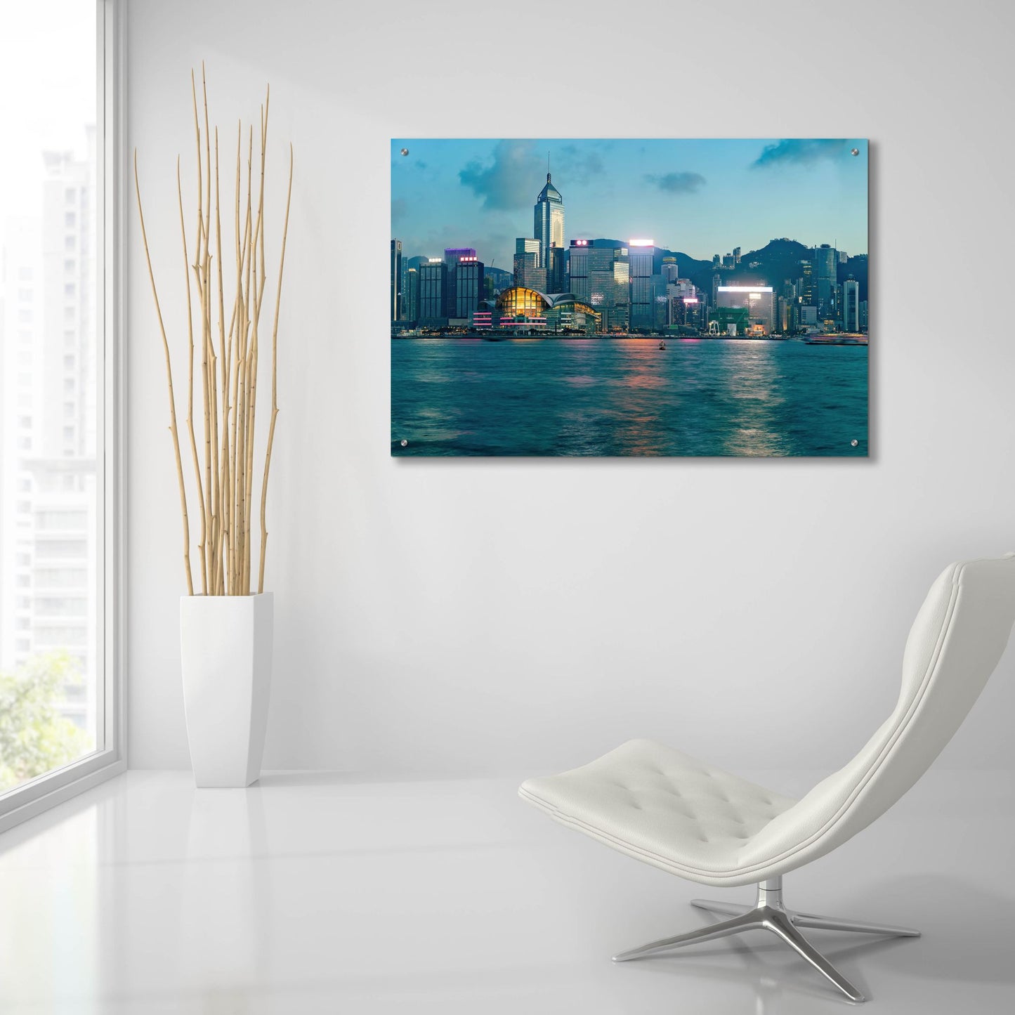 Epic Art 'Hong Kong Twilight Crop' by Epic Portfolio, Acrylic Glass Wall Art,36x24