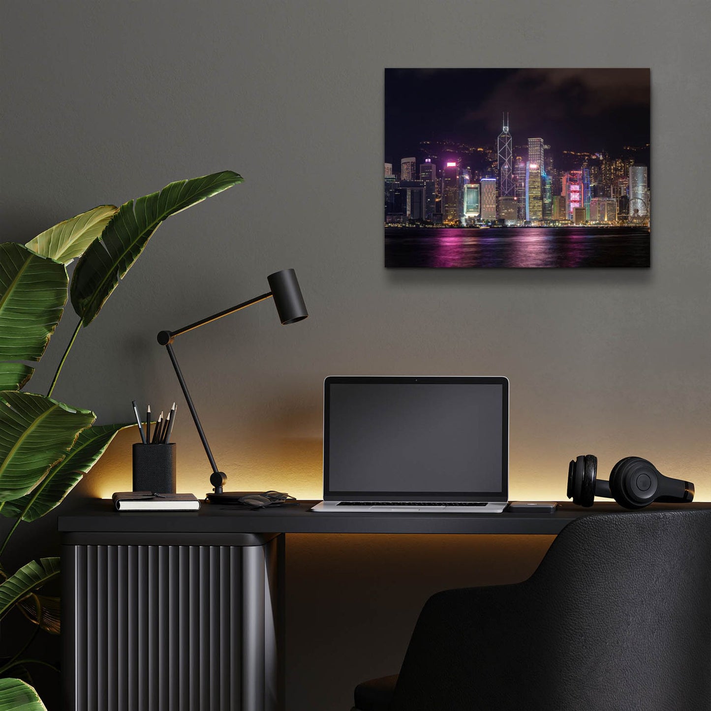 Epic Art 'Good Night Hong Kong Crop' by Epic Portfolio, Acrylic Glass Wall Art,16x12