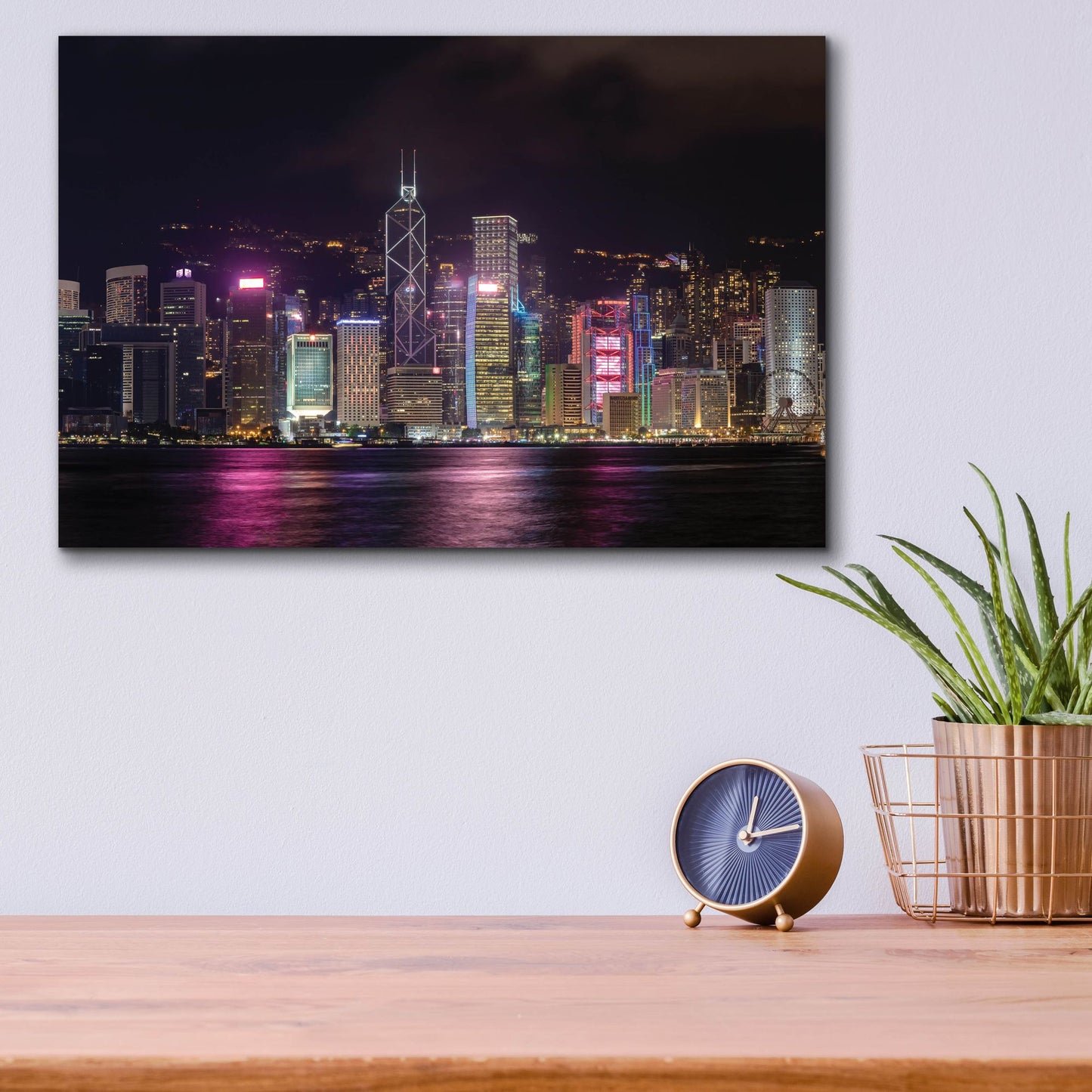 Epic Art 'Good Night Hong Kong Crop' by Epic Portfolio, Acrylic Glass Wall Art,16x12