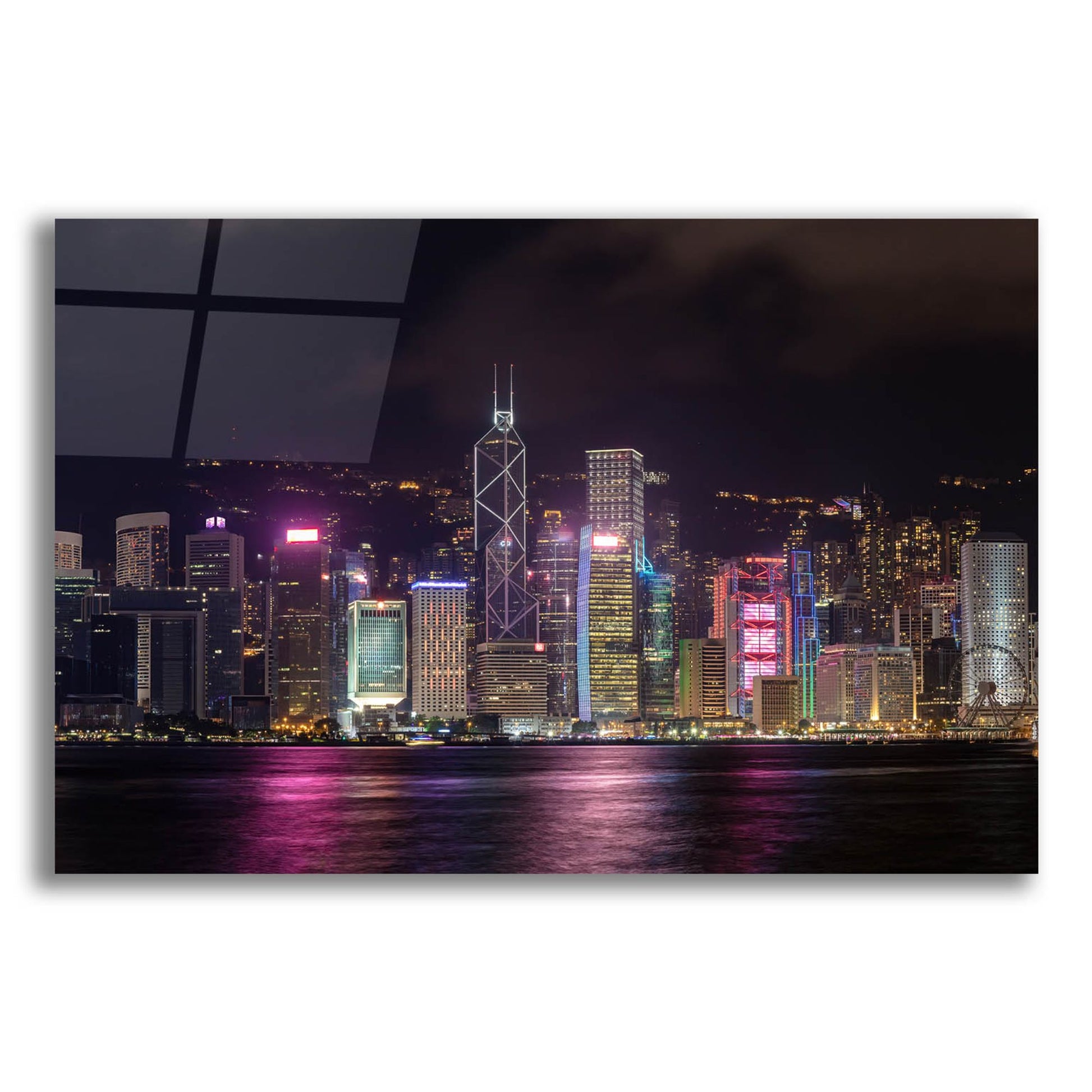 Epic Art 'Good Night Hong Kong Crop' by Epic Portfolio, Acrylic Glass Wall Art,16x12