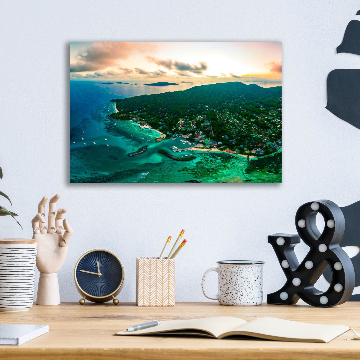 Epic Art 'La Digue 3 Crop' by Epic Portfolio, Acrylic Glass Wall Art,16x12