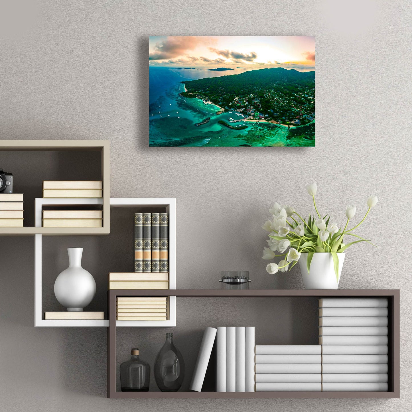 Epic Art 'La Digue 3 Crop' by Epic Portfolio, Acrylic Glass Wall Art,24x16