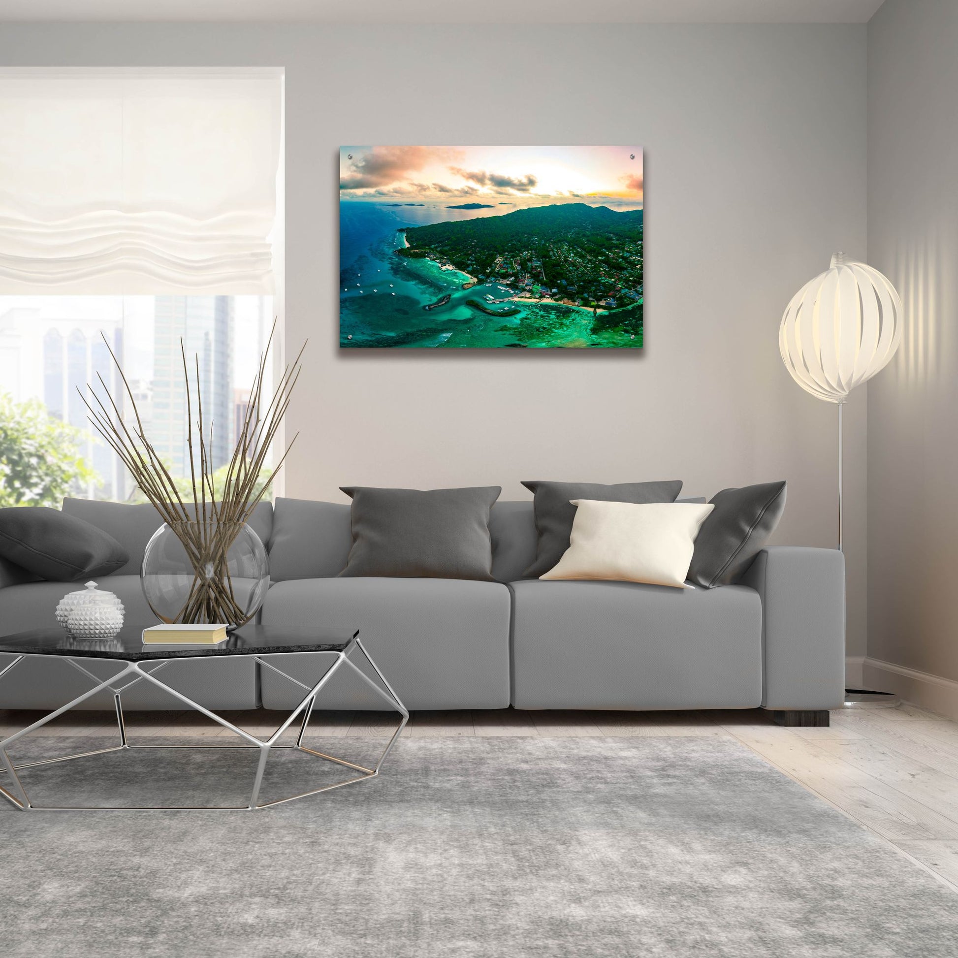 Epic Art 'La Digue 3 Crop' by Epic Portfolio, Acrylic Glass Wall Art,36x24