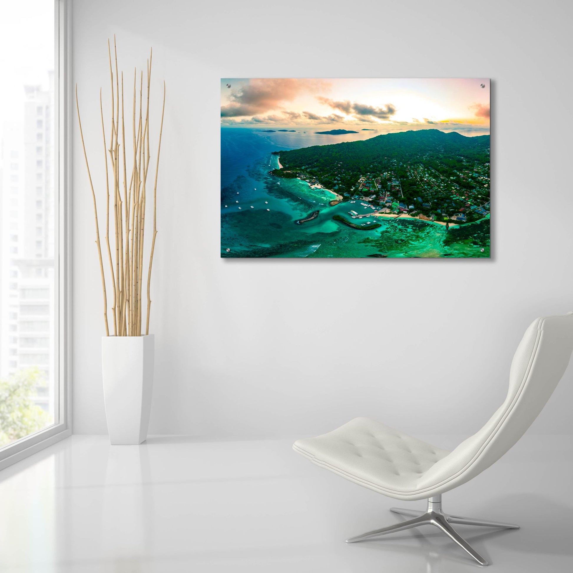 Epic Art 'La Digue 3 Crop' by Epic Portfolio, Acrylic Glass Wall Art,36x24