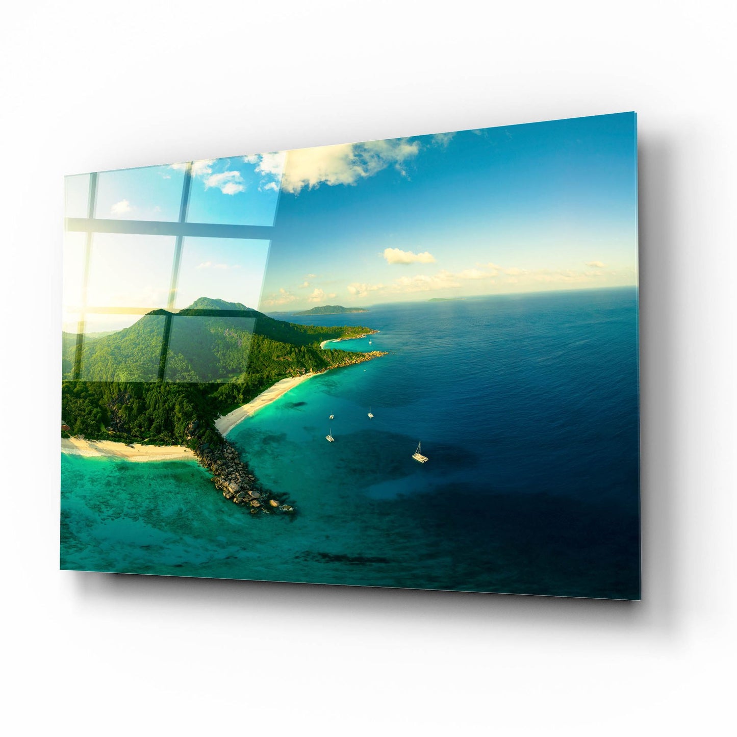 Epic Art 'LaDigue Crop' by Epic Portfolio, Acrylic Glass Wall Art,16x12