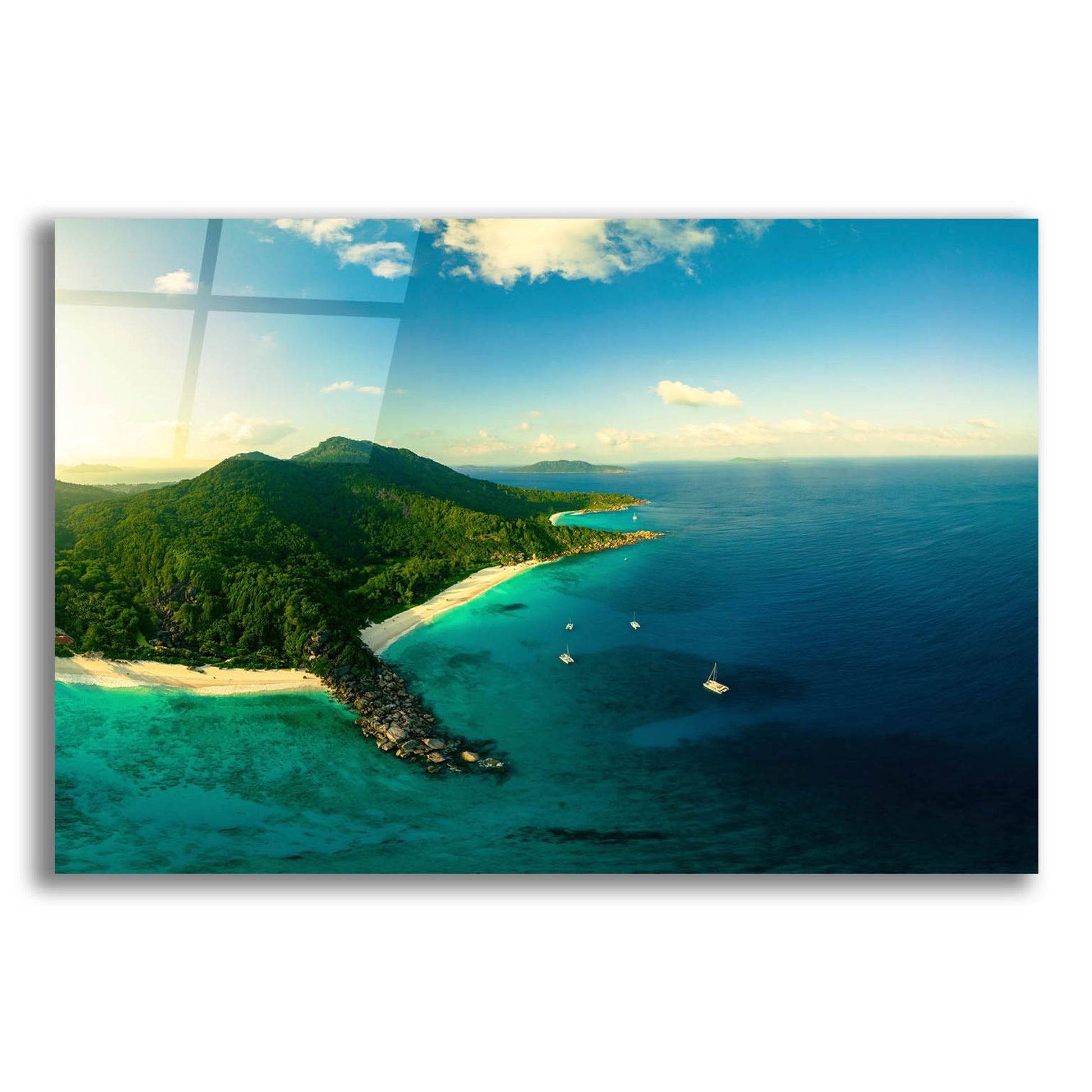 Epic Art 'LaDigue Crop' by Epic Portfolio, Acrylic Glass Wall Art,16x12