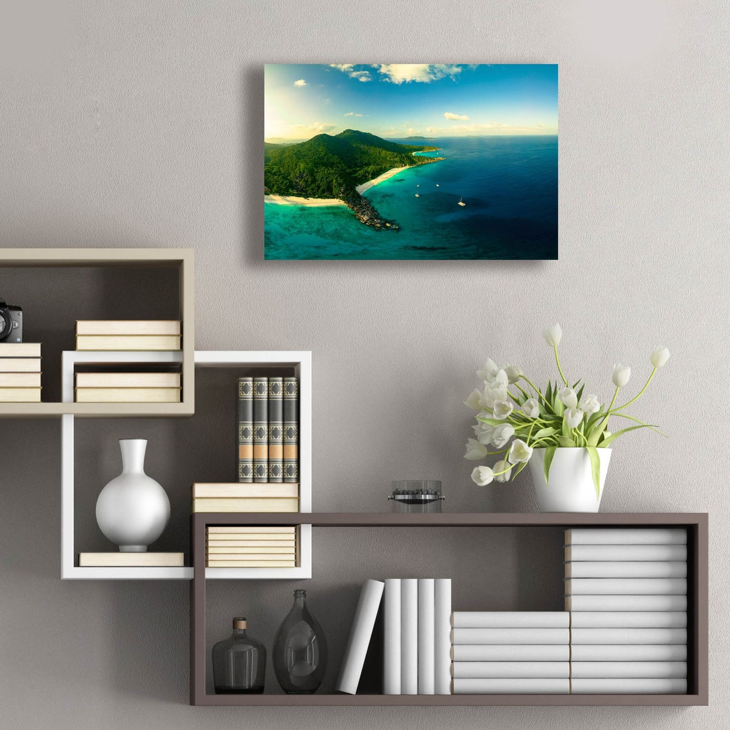 Epic Art 'LaDigue Crop' by Epic Portfolio, Acrylic Glass Wall Art,24x16