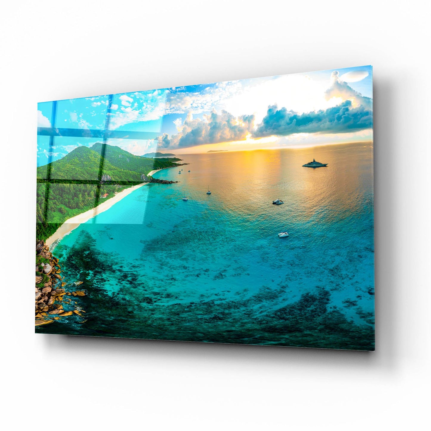 Epic Art 'LaDigue 2 Crop' by Epic Portfolio, Acrylic Glass Wall Art,16x12